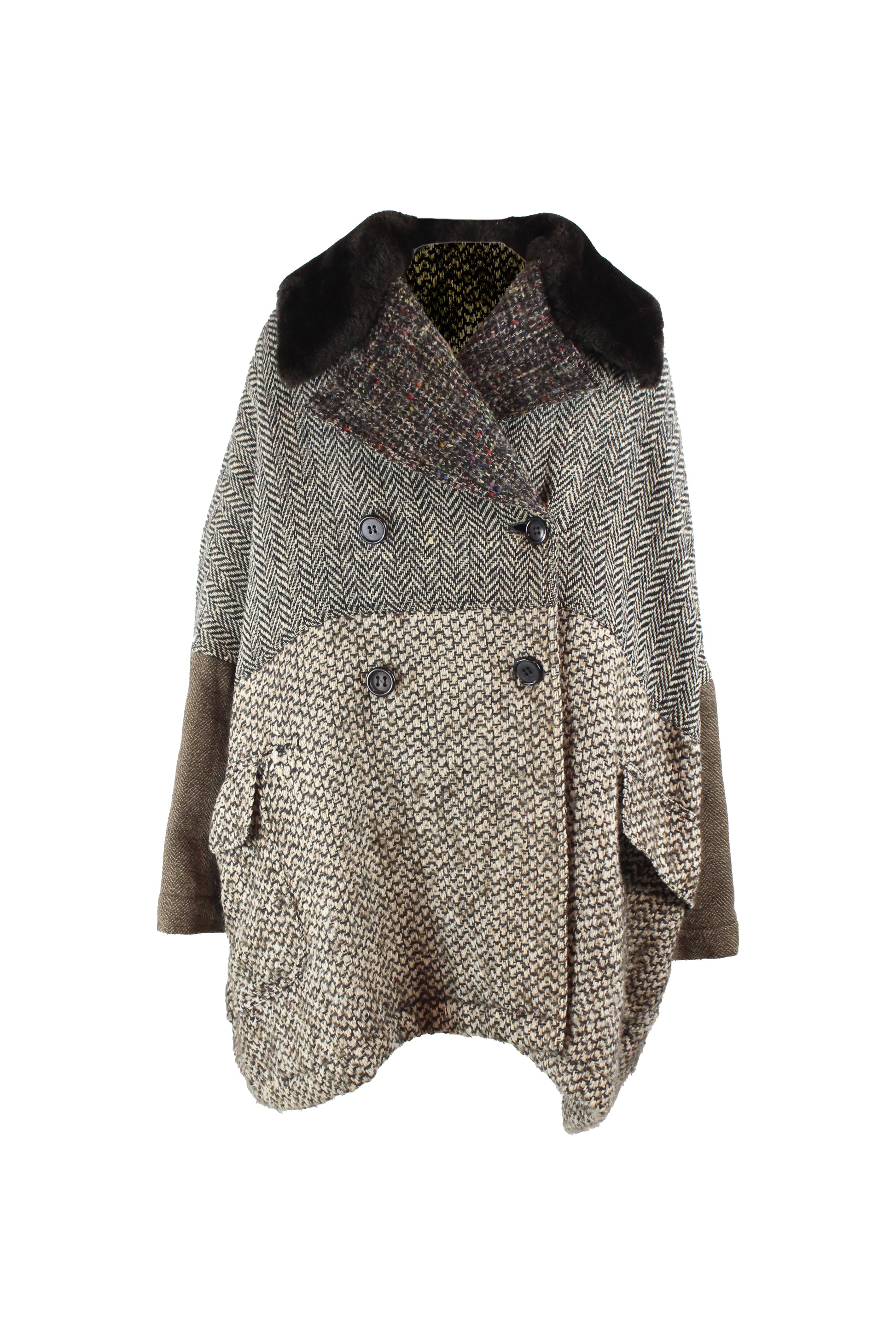 Vintage Wool Patchwork Coat
