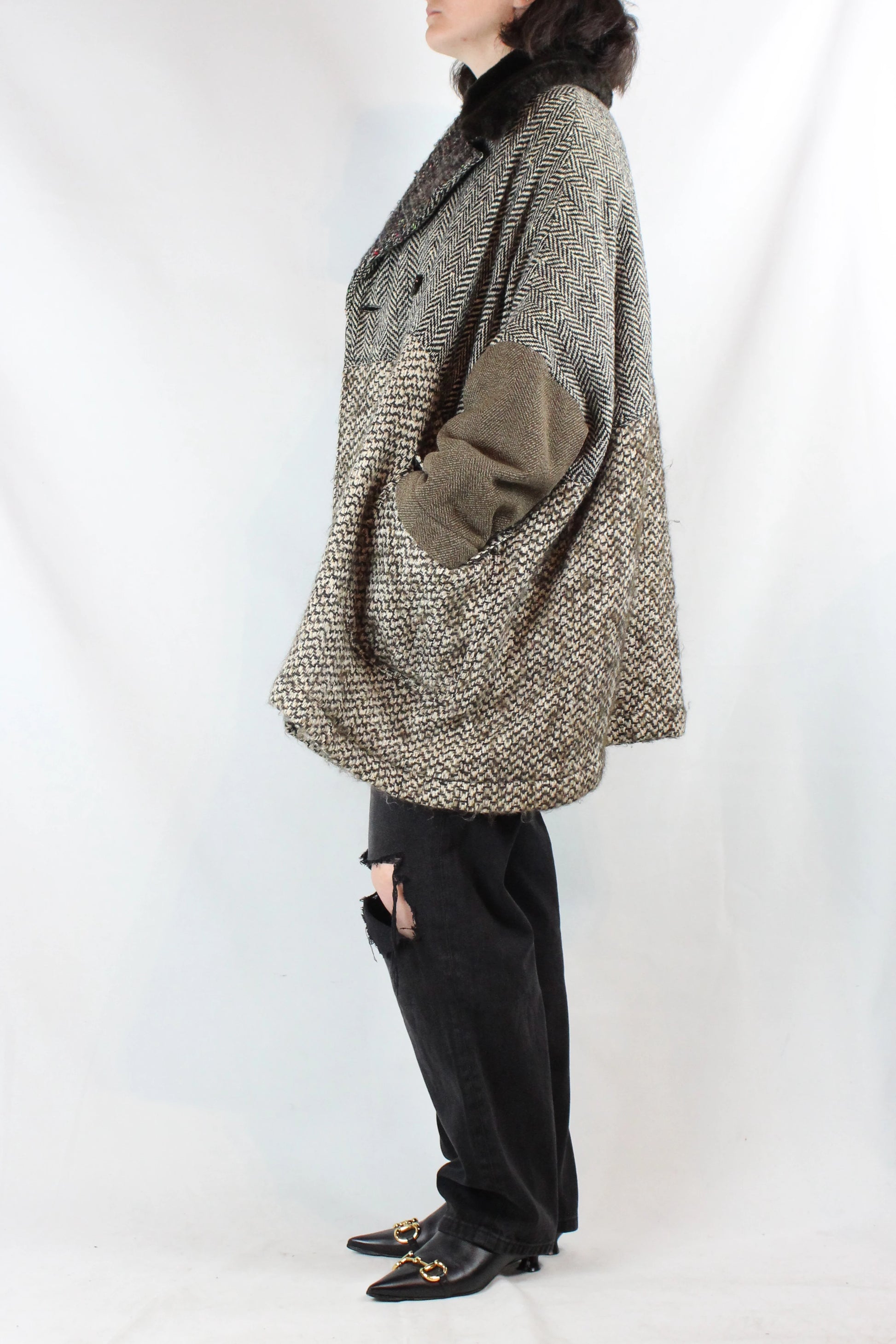 Vintage Wool Patchwork Coat