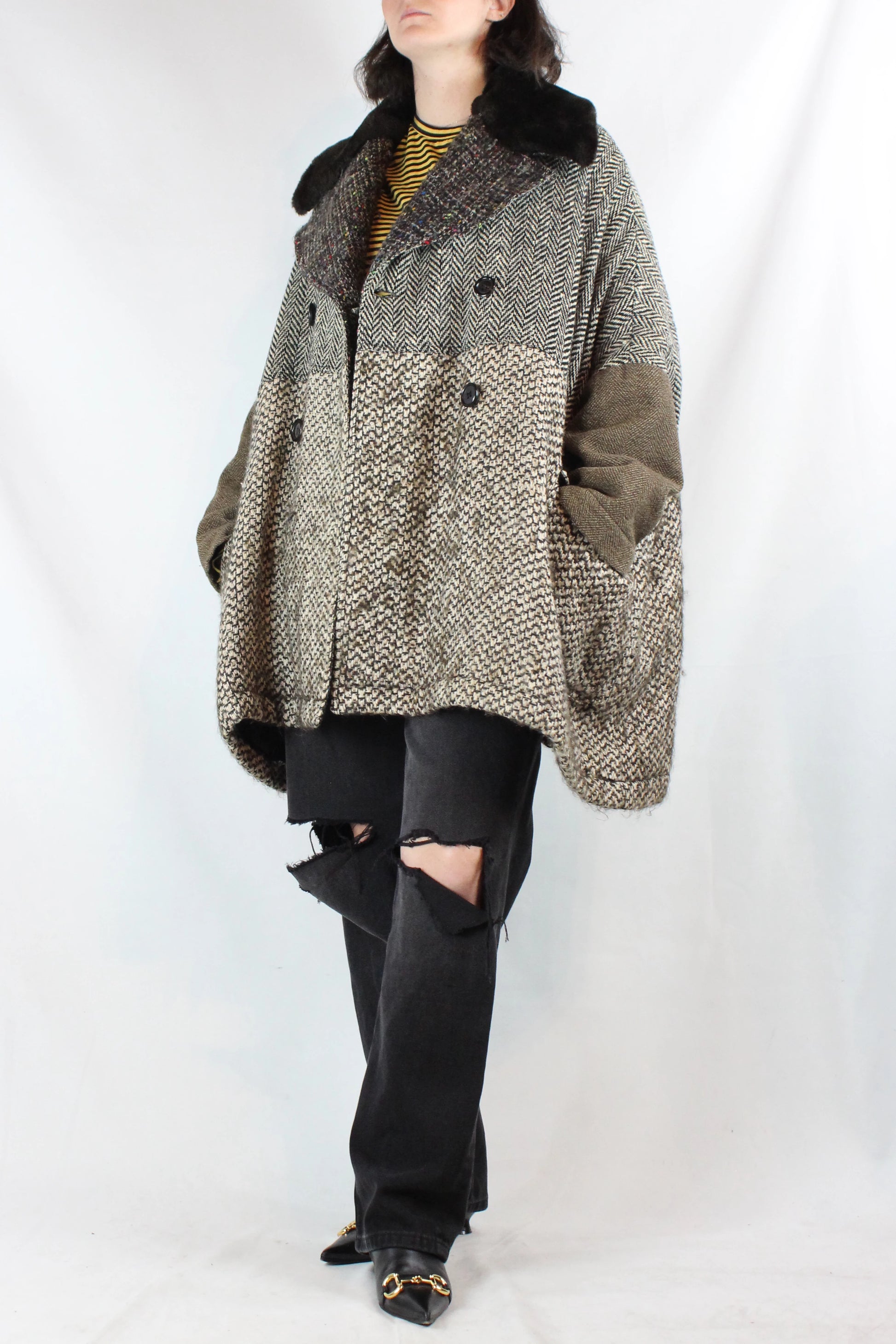 Vintage Wool Patchwork Coat