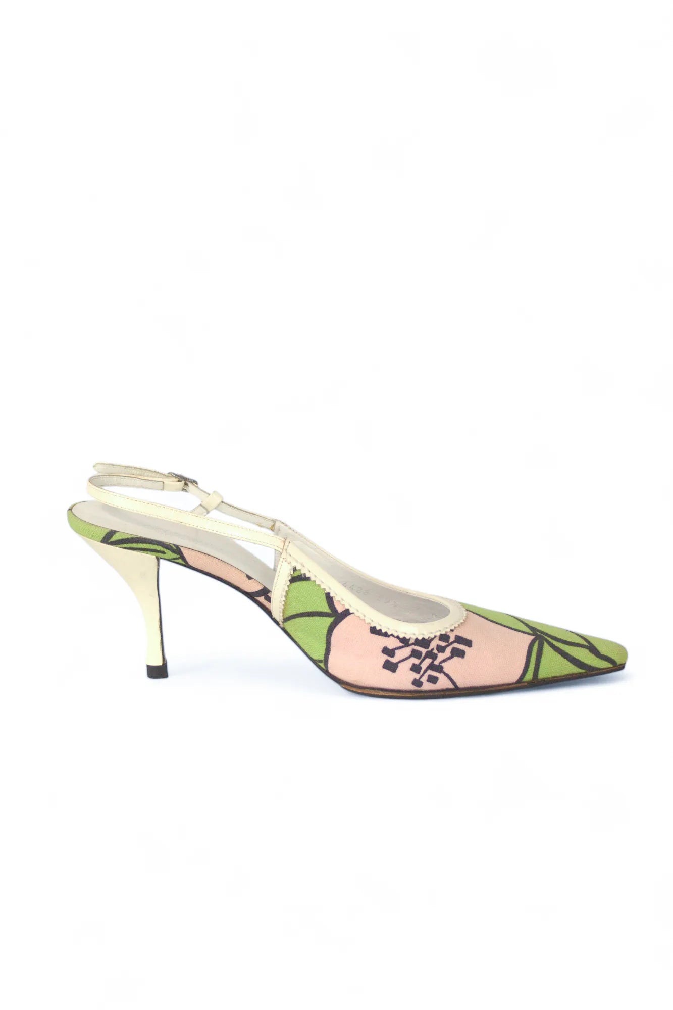 Vintage slingback with flowers