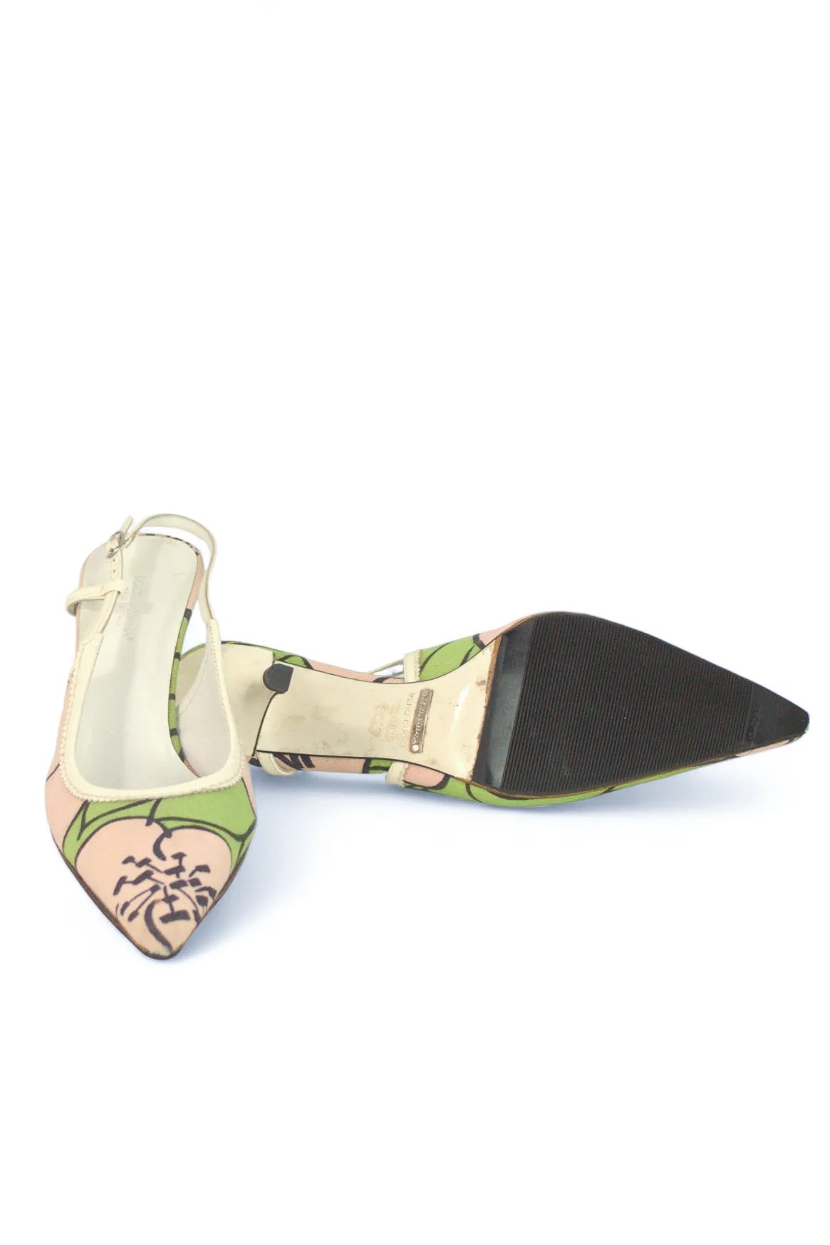 Vintage slingback with flowers