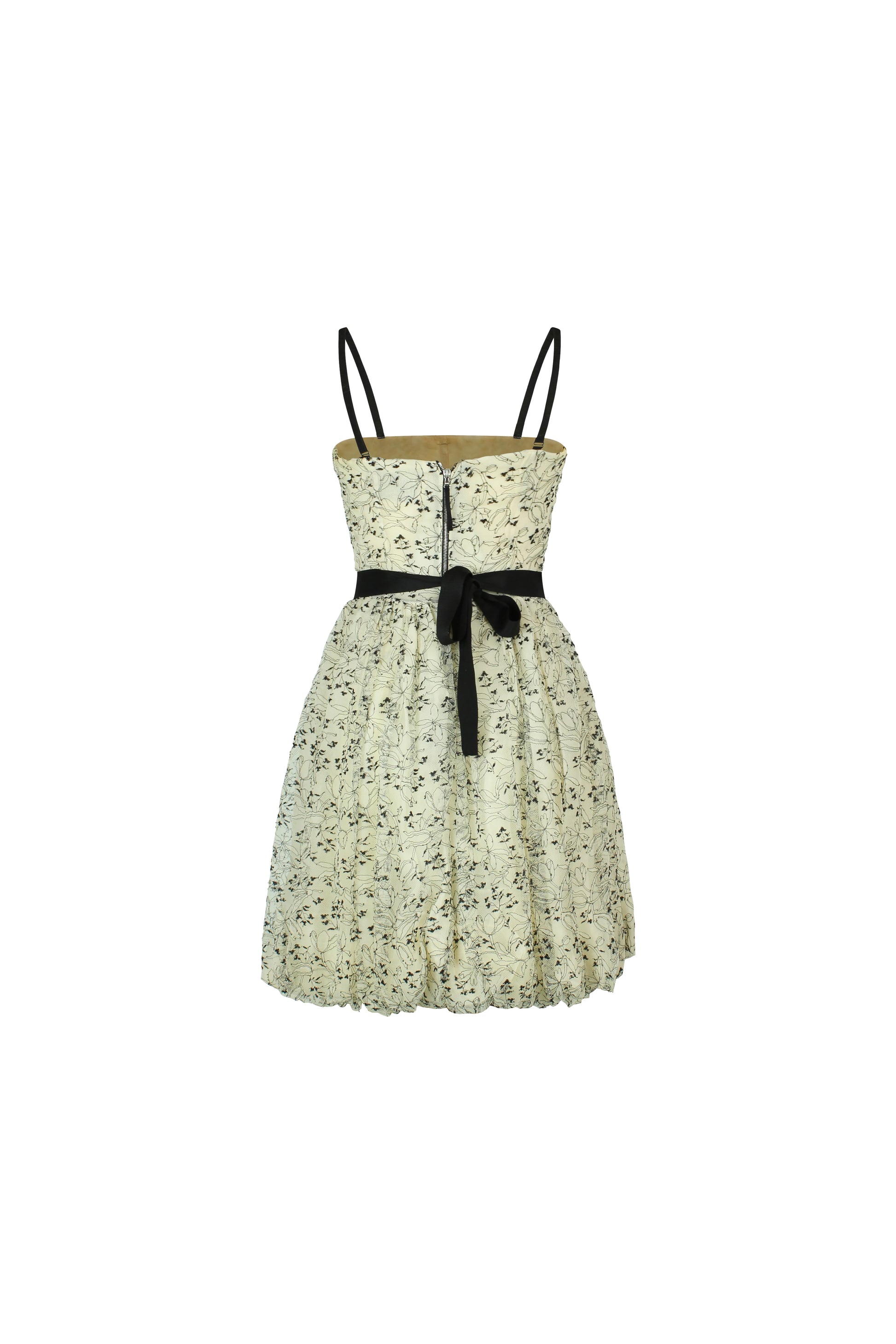 Black and white lace bubble dress
