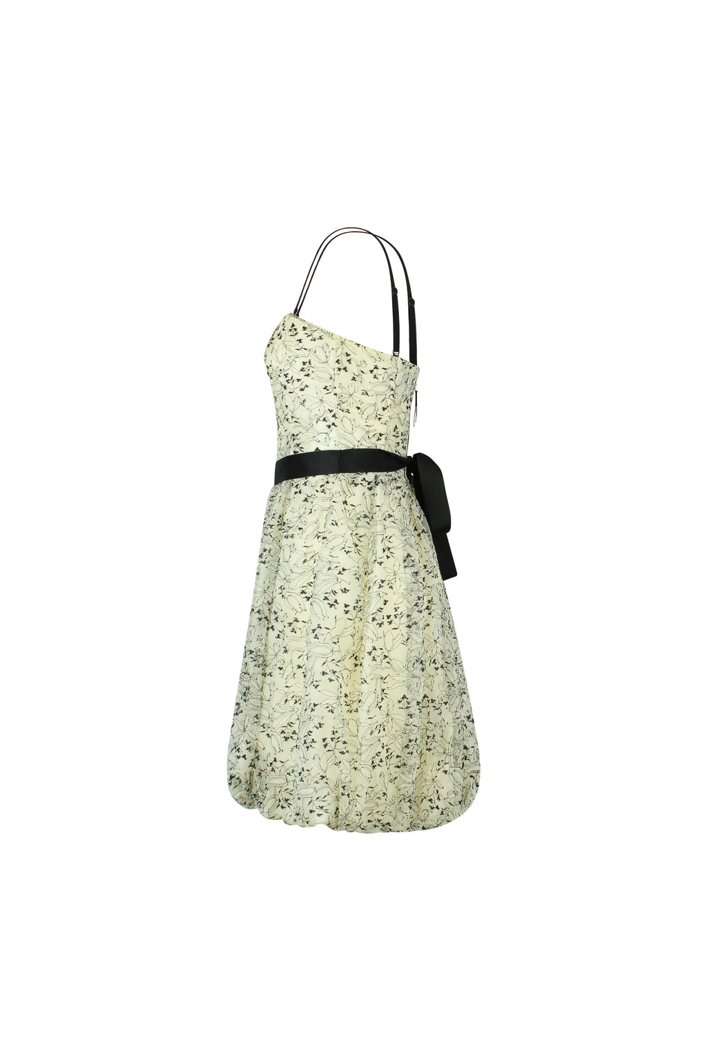 Black and white lace bubble dress