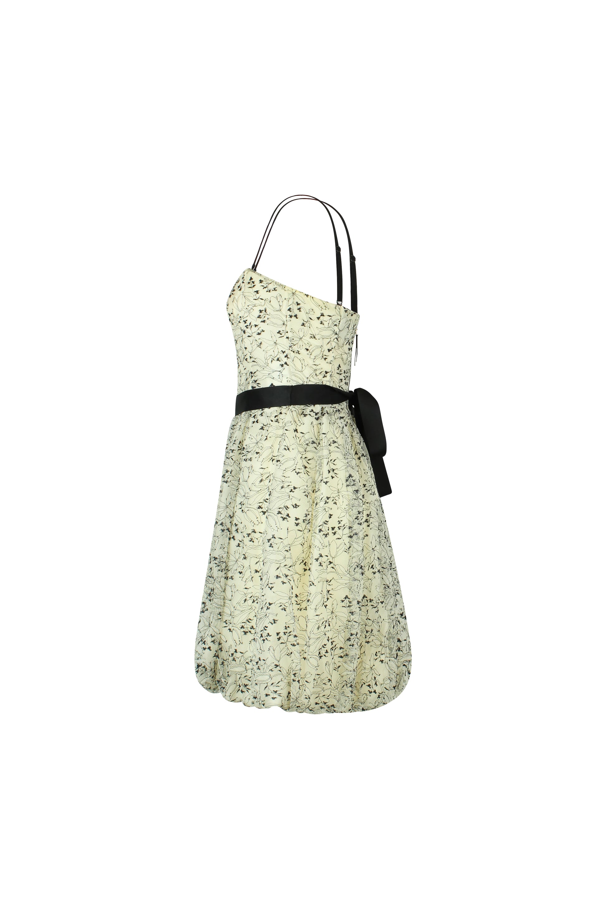 Black and white lace bubble dress