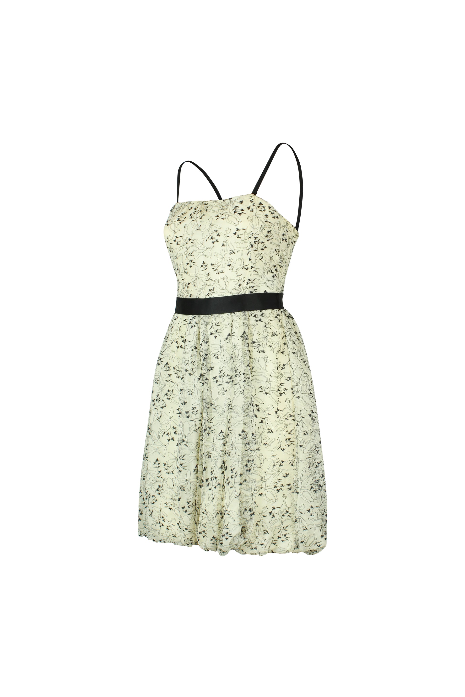 Black and white lace bubble dress