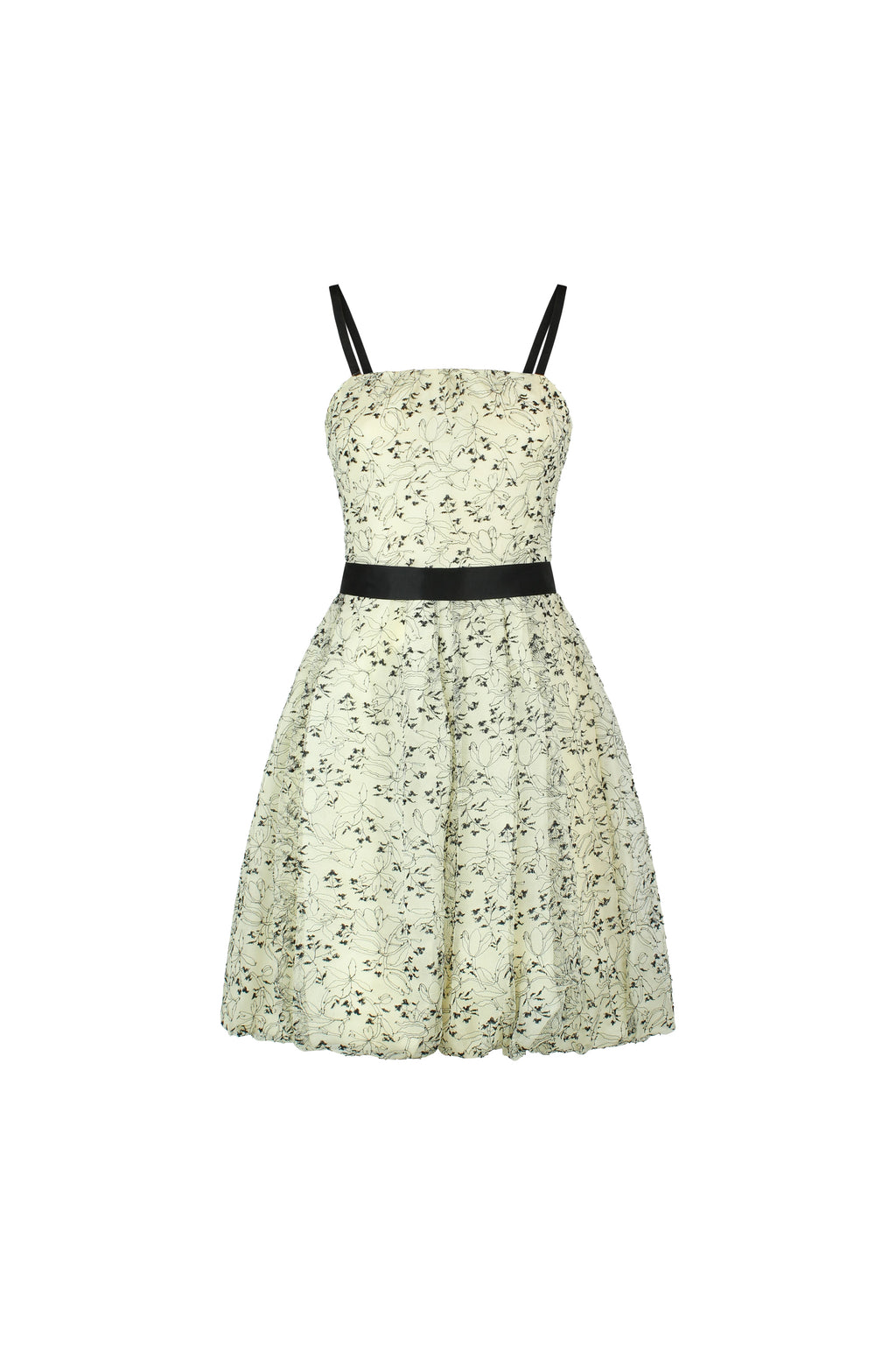 Black and white lace bubble dress
