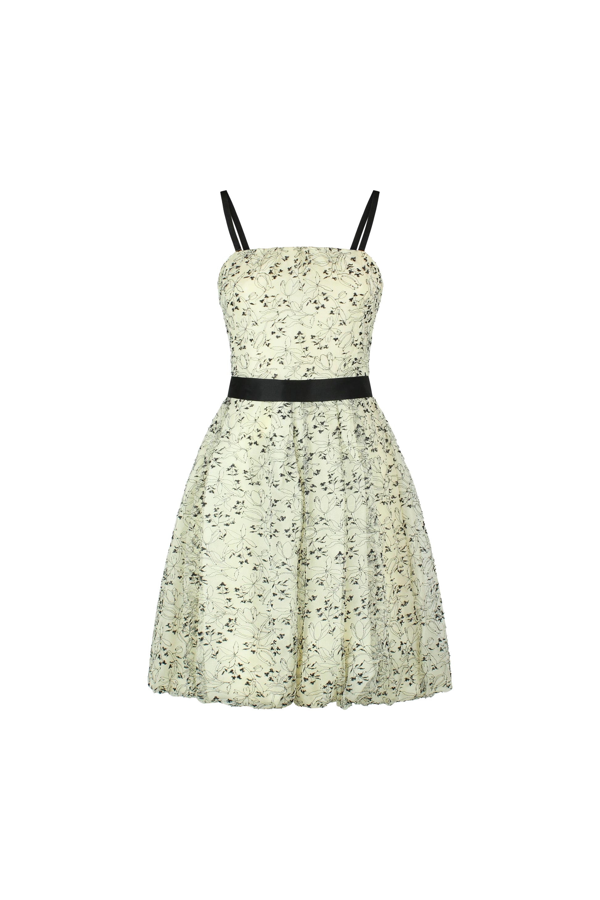 Black and white lace bubble dress