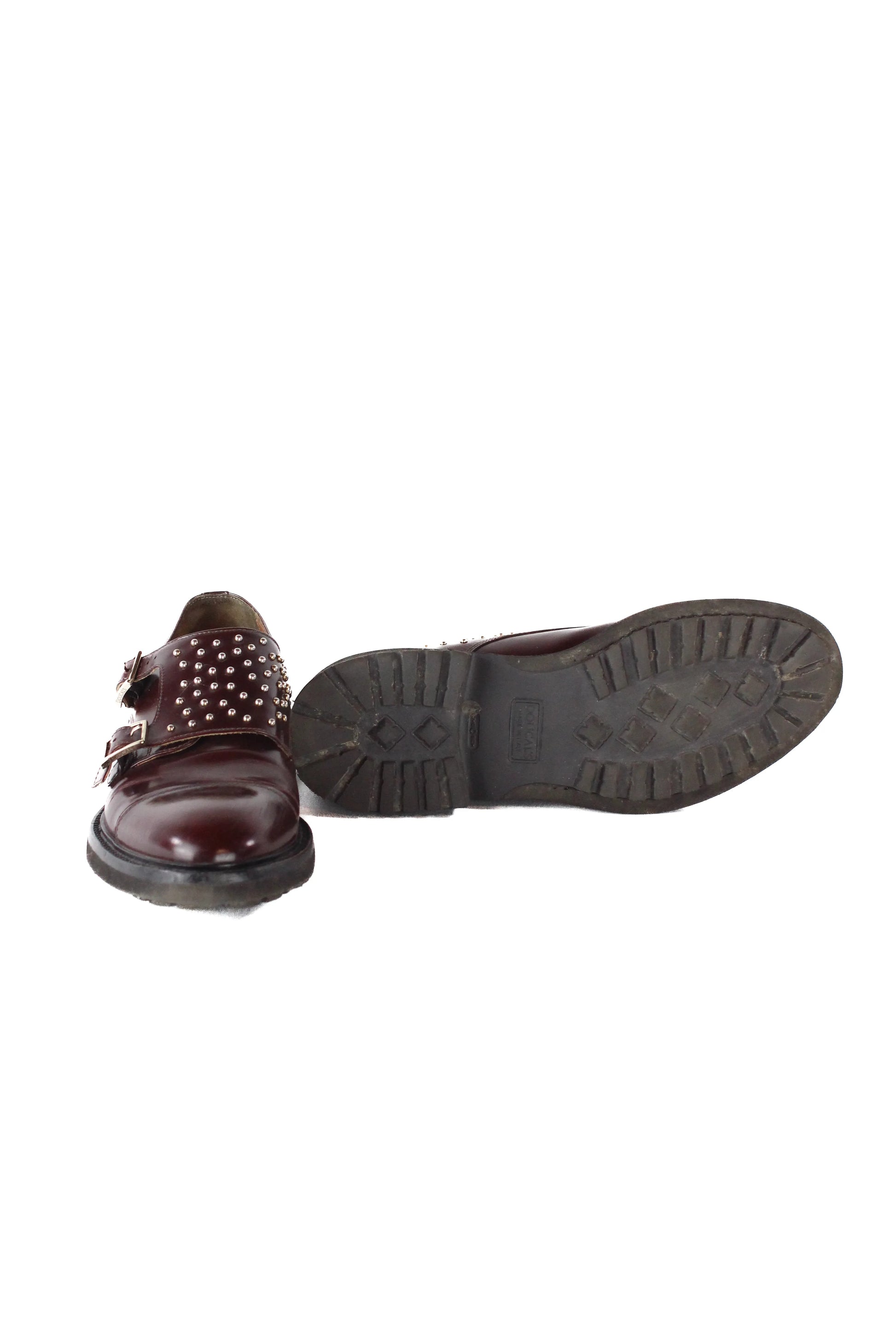 Brogues in pelle con borchie