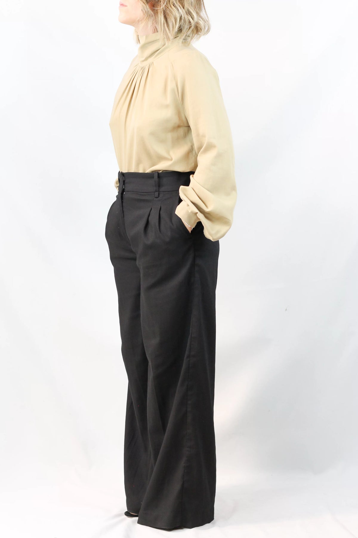 Silk Gathered Turtleneck Blouse FW2015