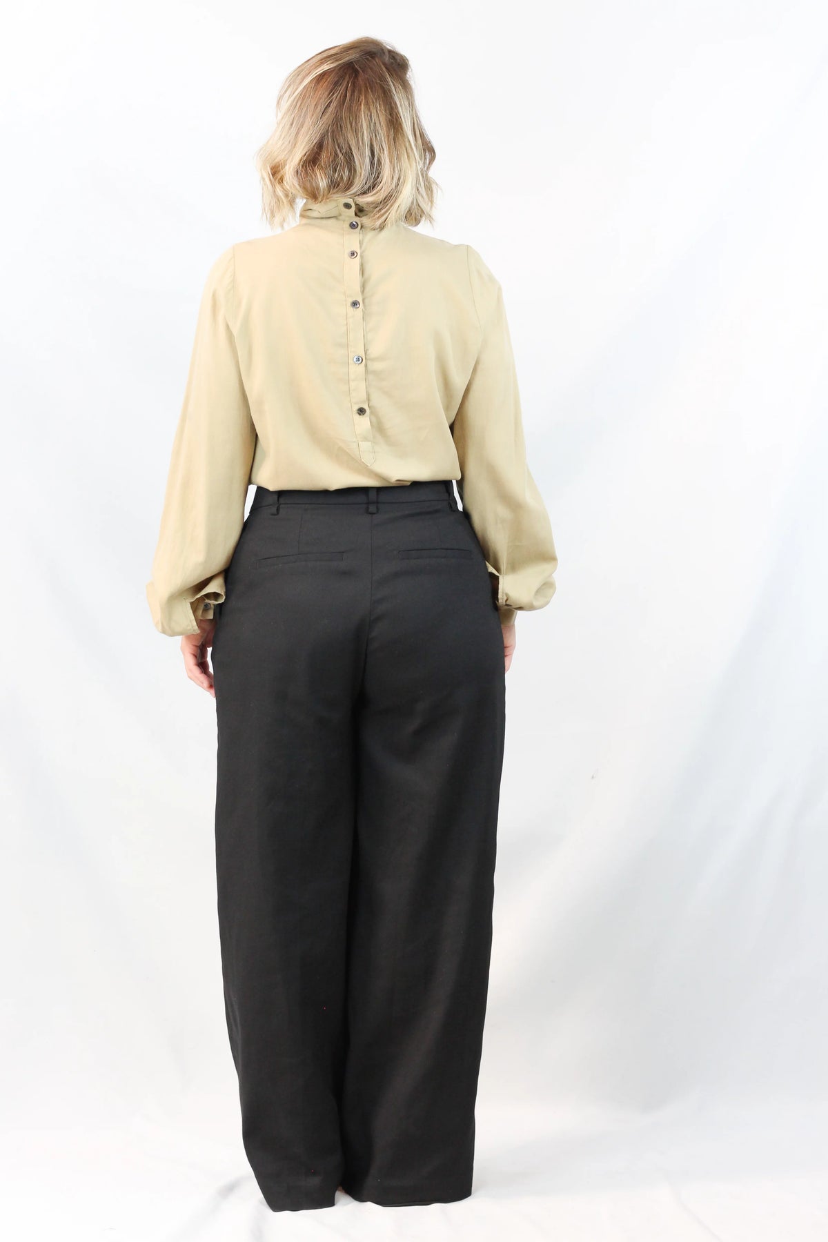 Silk Gathered Turtleneck Blouse FW2015