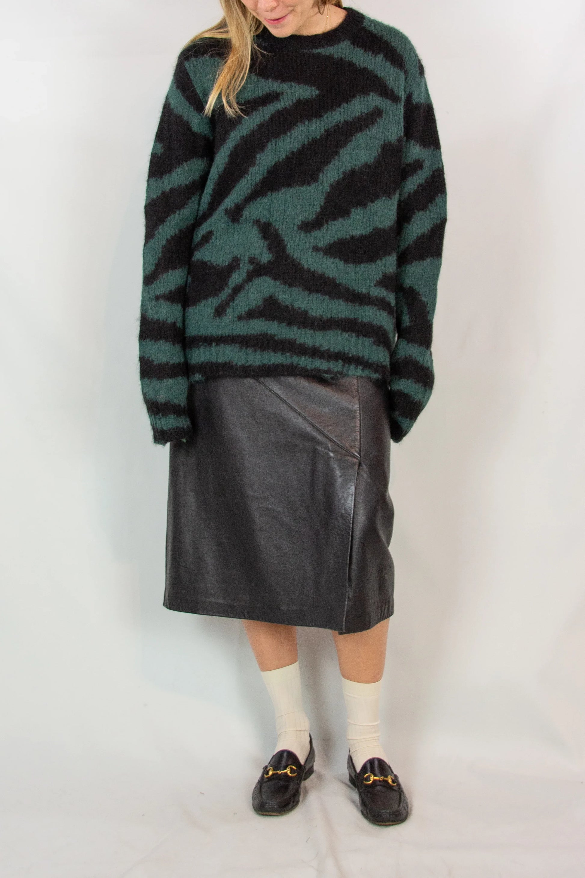Zebra print maxi sweater FW2022