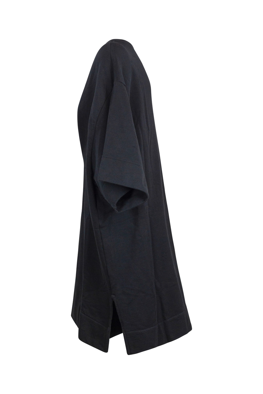 Black Oversized Cotton Sweatshirt Dress
