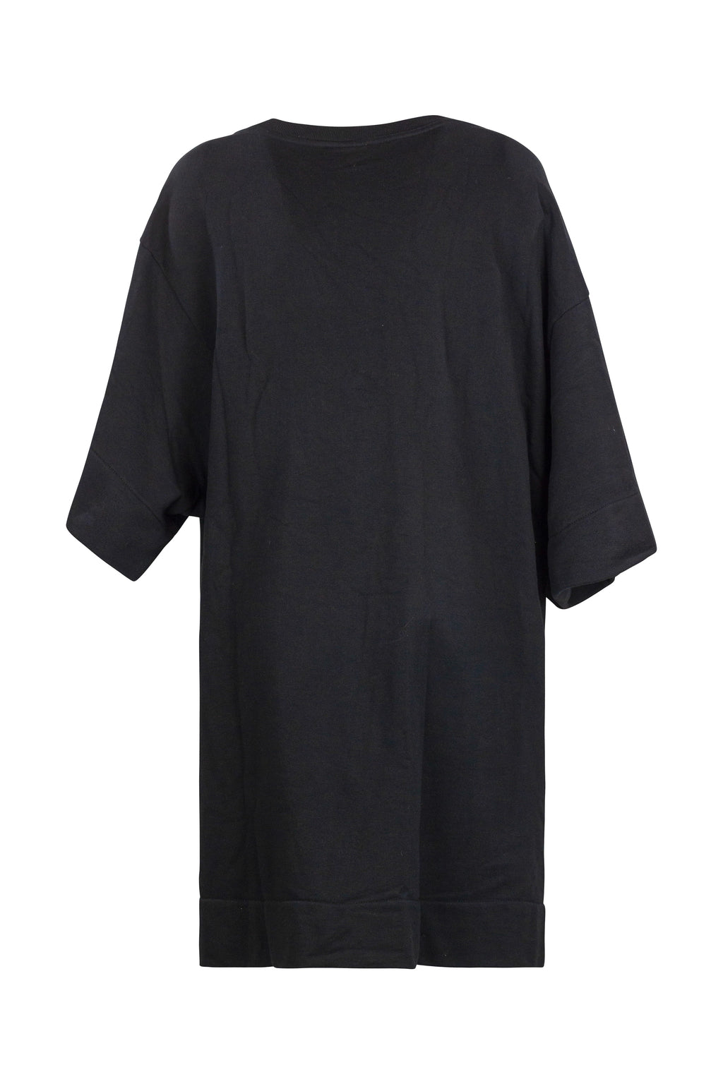 Black Oversized Cotton Sweatshirt Dress