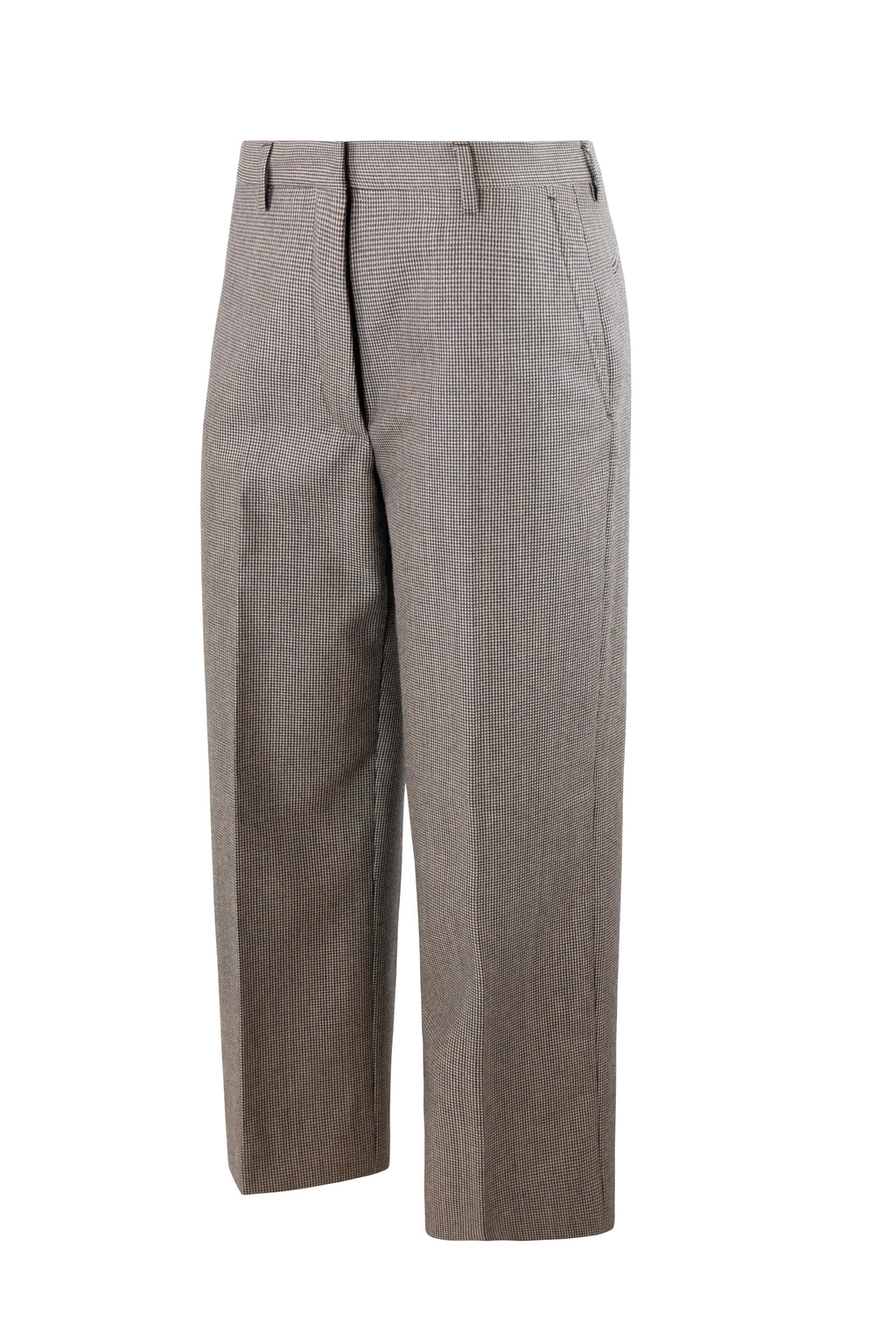 Tailleur in Micro-Checked Wool with Double-Breasted Jacket