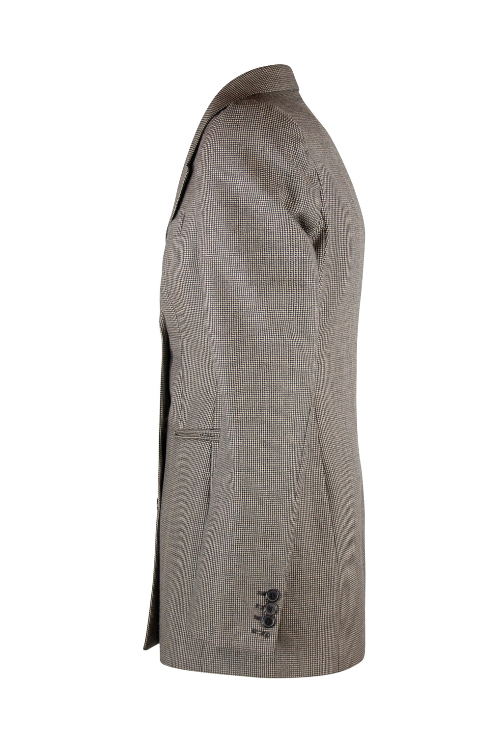 Tailleur in Micro-Checked Wool with Double-Breasted Jacket