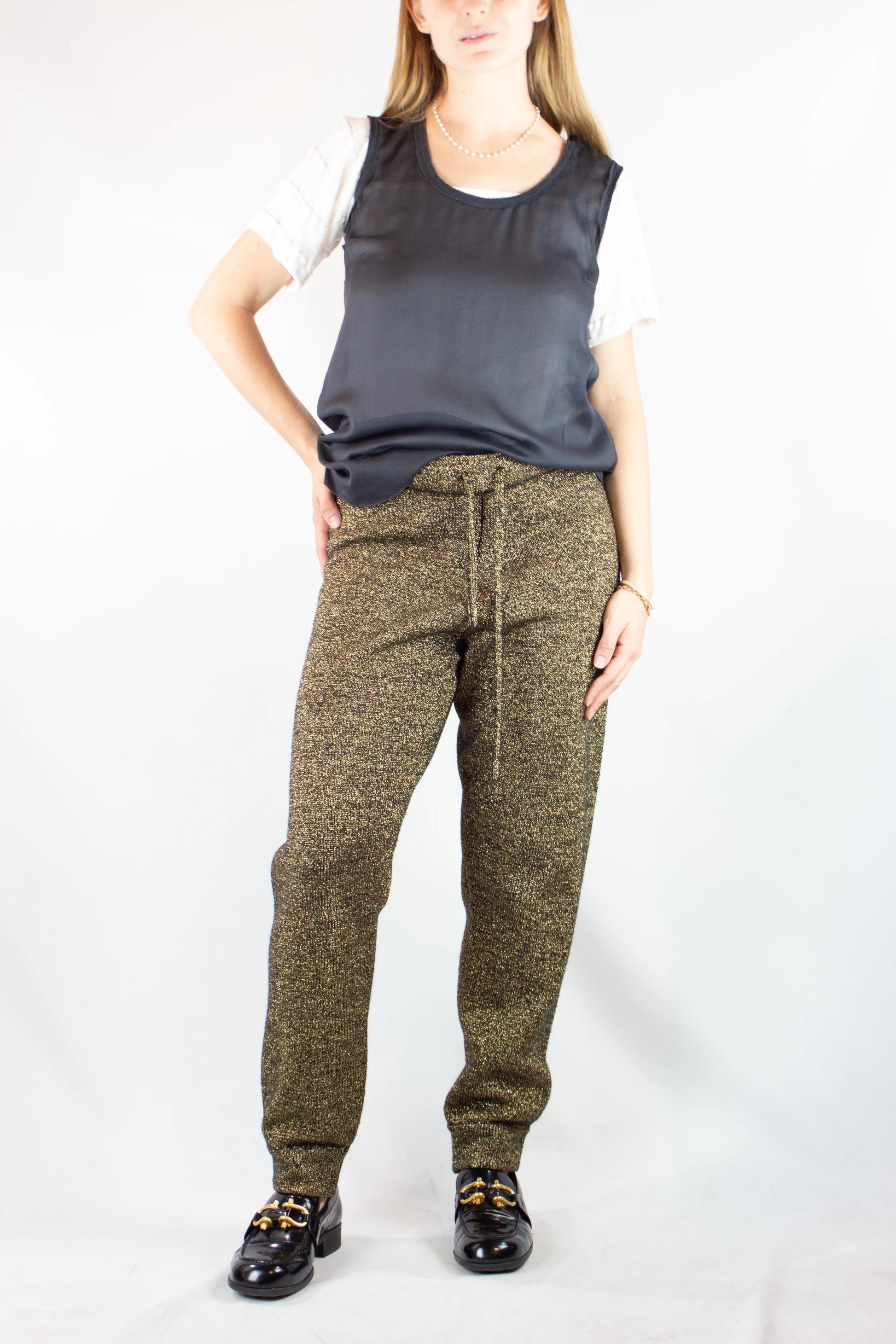 Golden Lurex Jogger Pants
