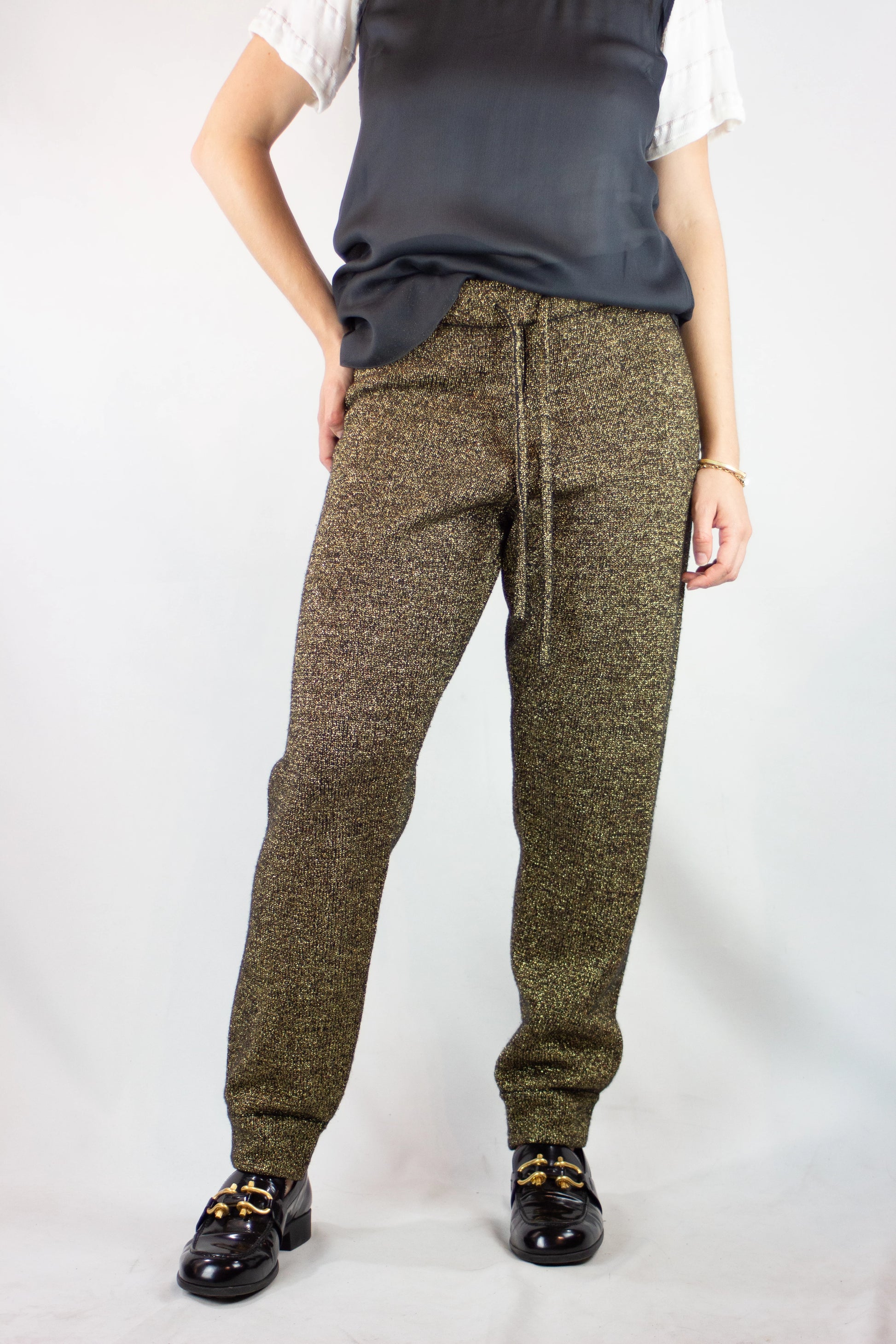 Golden Lurex Jogger Pants