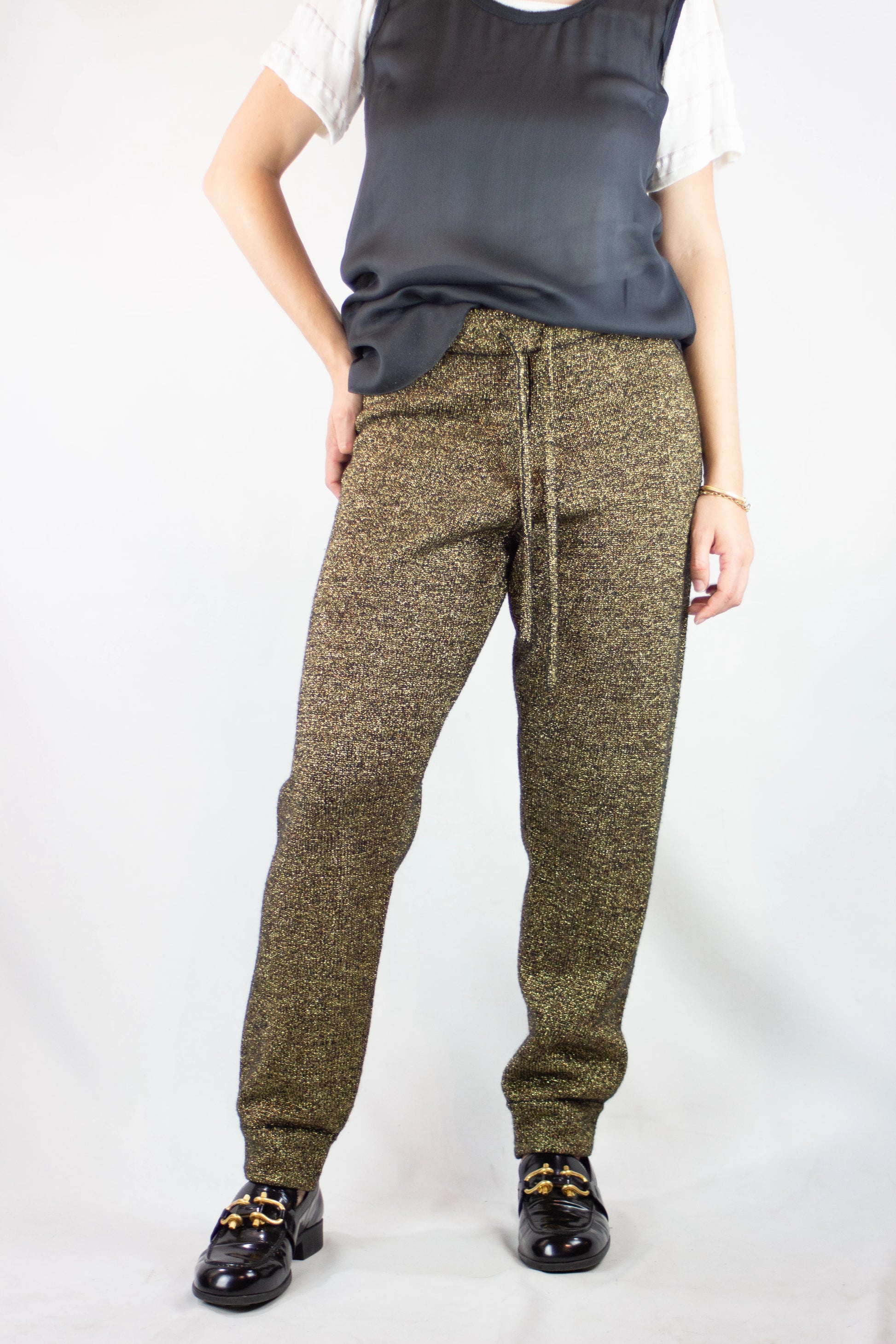 Golden Lurex Jogger Pants