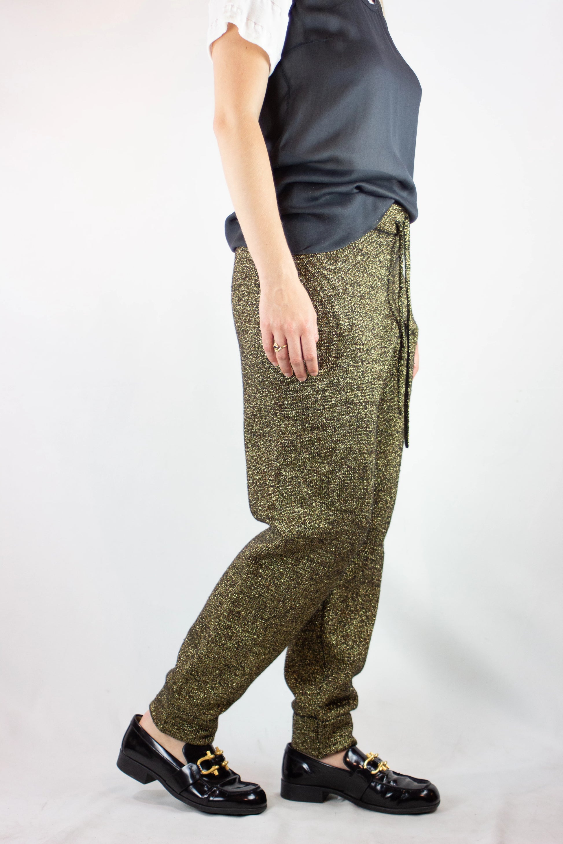 Golden Lurex Jogger Pants