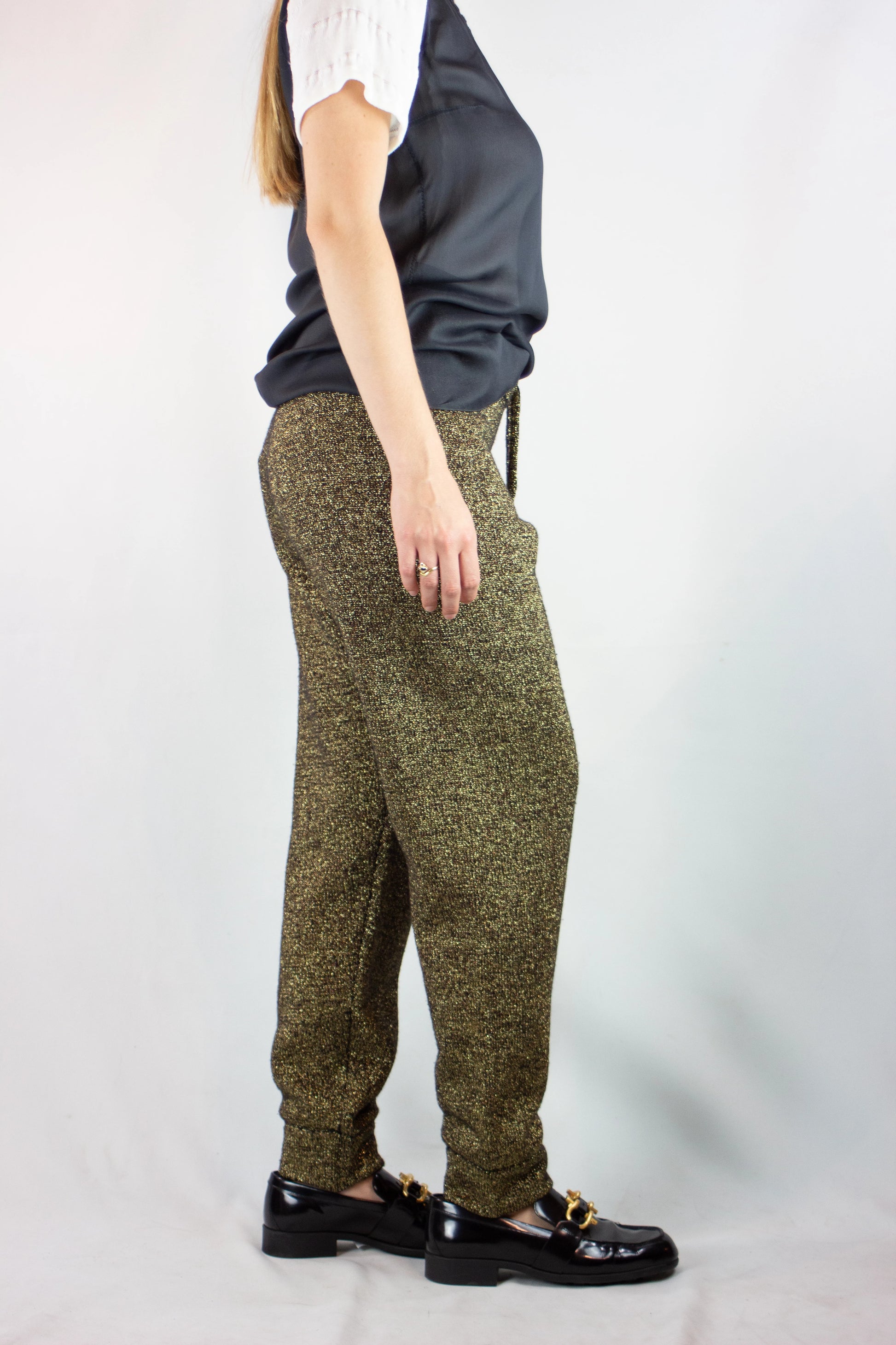 Golden Lurex Jogger Pants