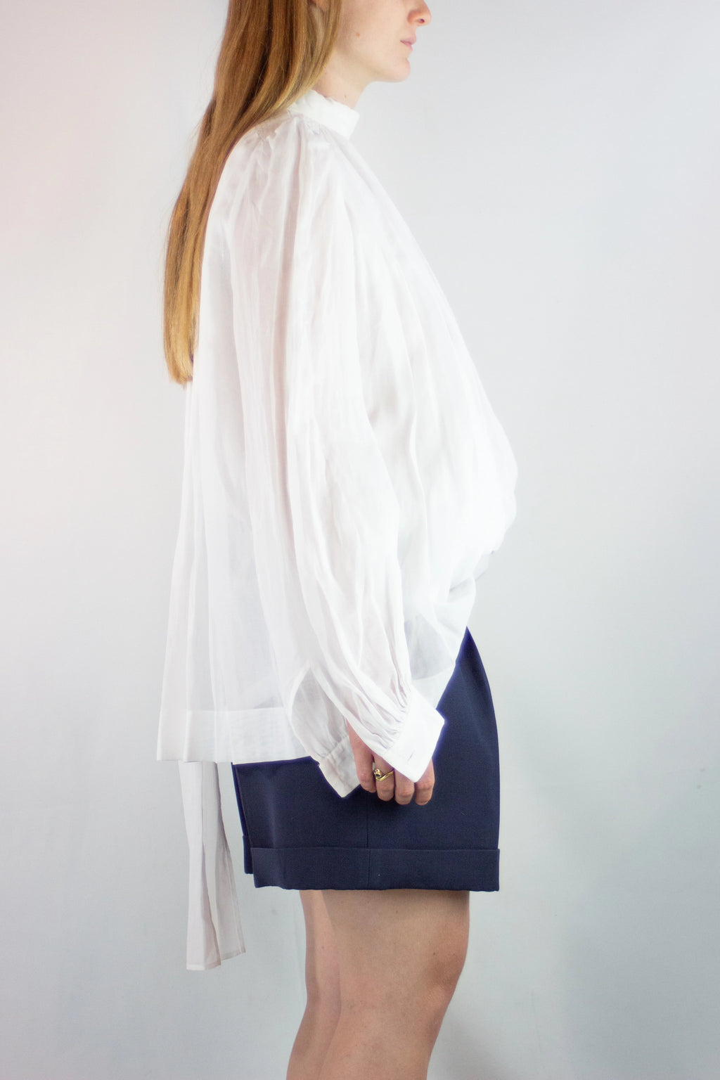 Cotton Shirt with Pleats