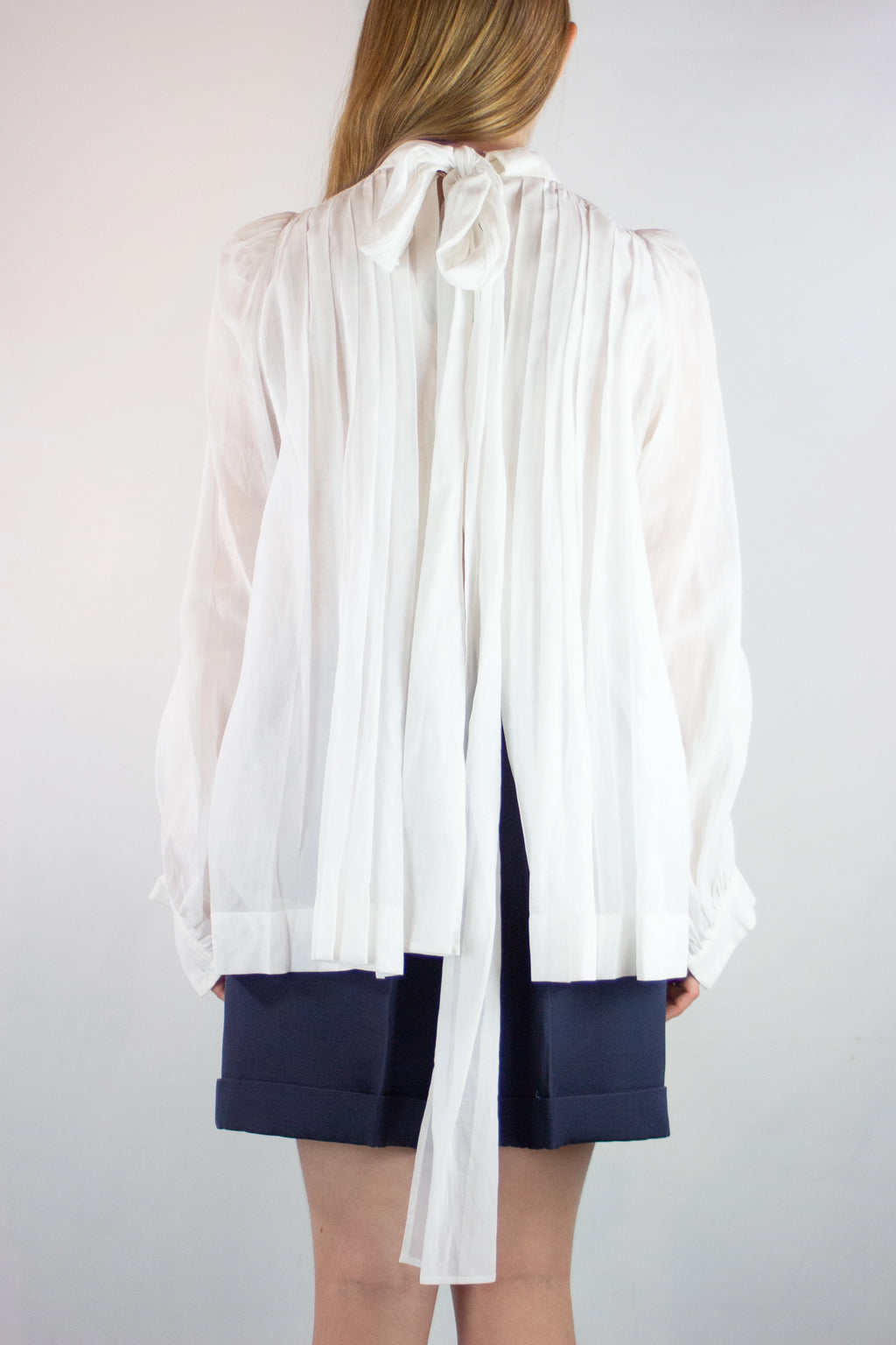 Cotton Shirt with Pleats