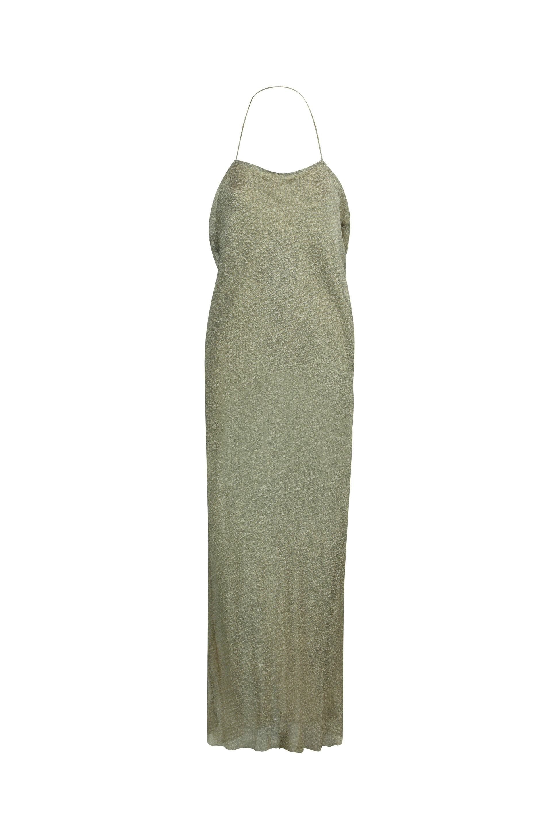 Vintage Sheer Silk Halterneck Dress with Draped Neckline