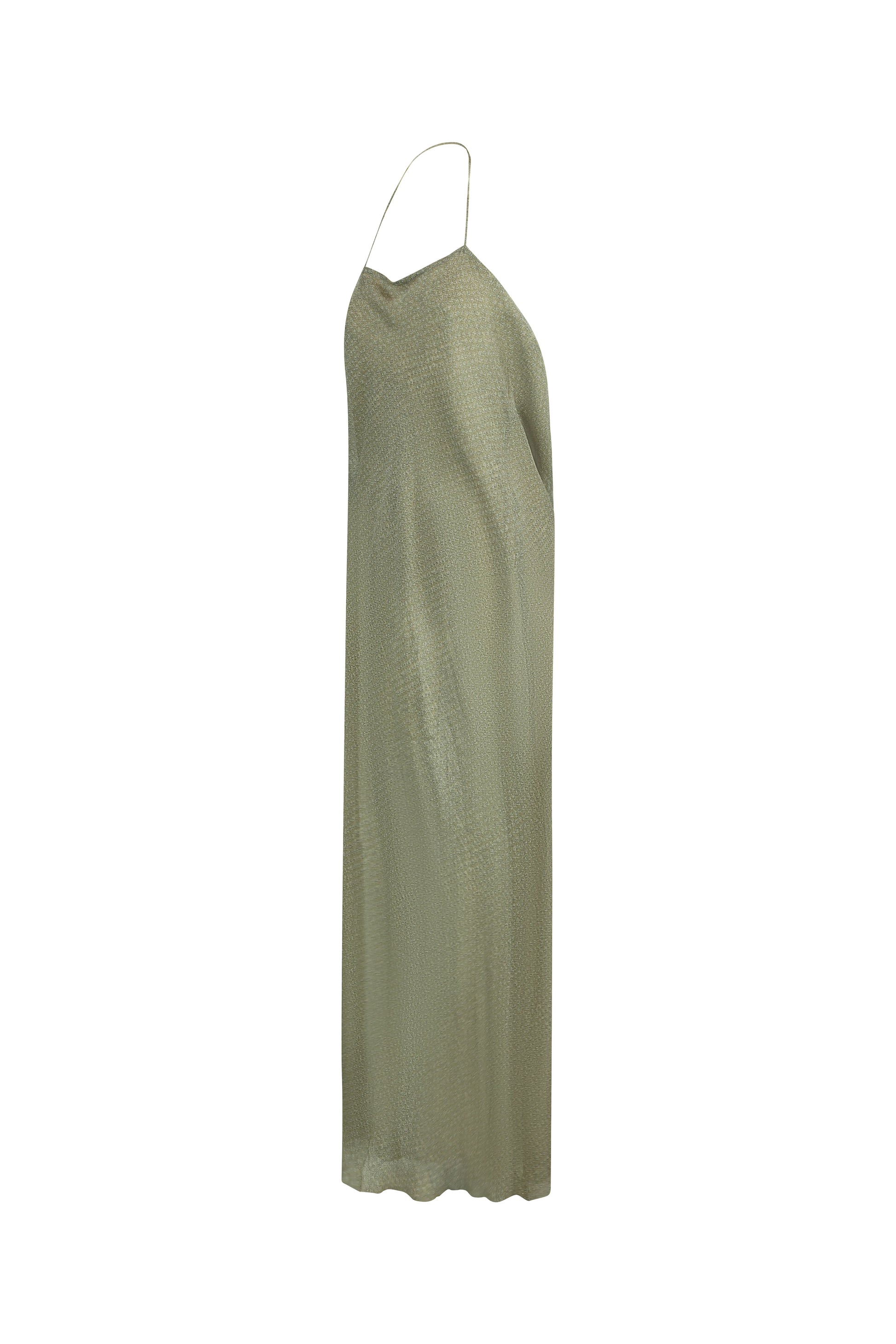 Vintage Sheer Silk Halterneck Dress with Draped Neckline