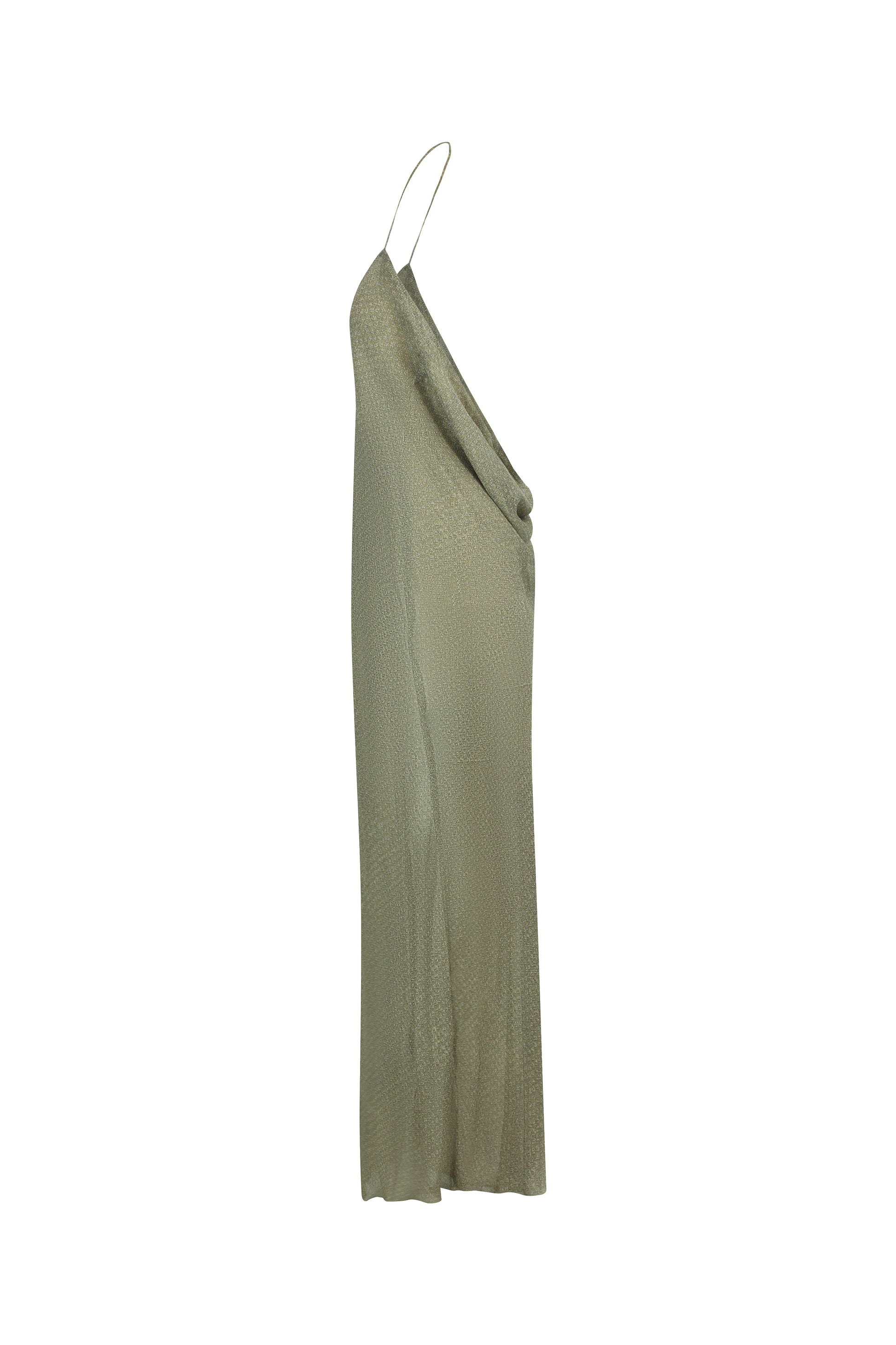 Vintage Sheer Silk Halterneck Dress with Draped Neckline