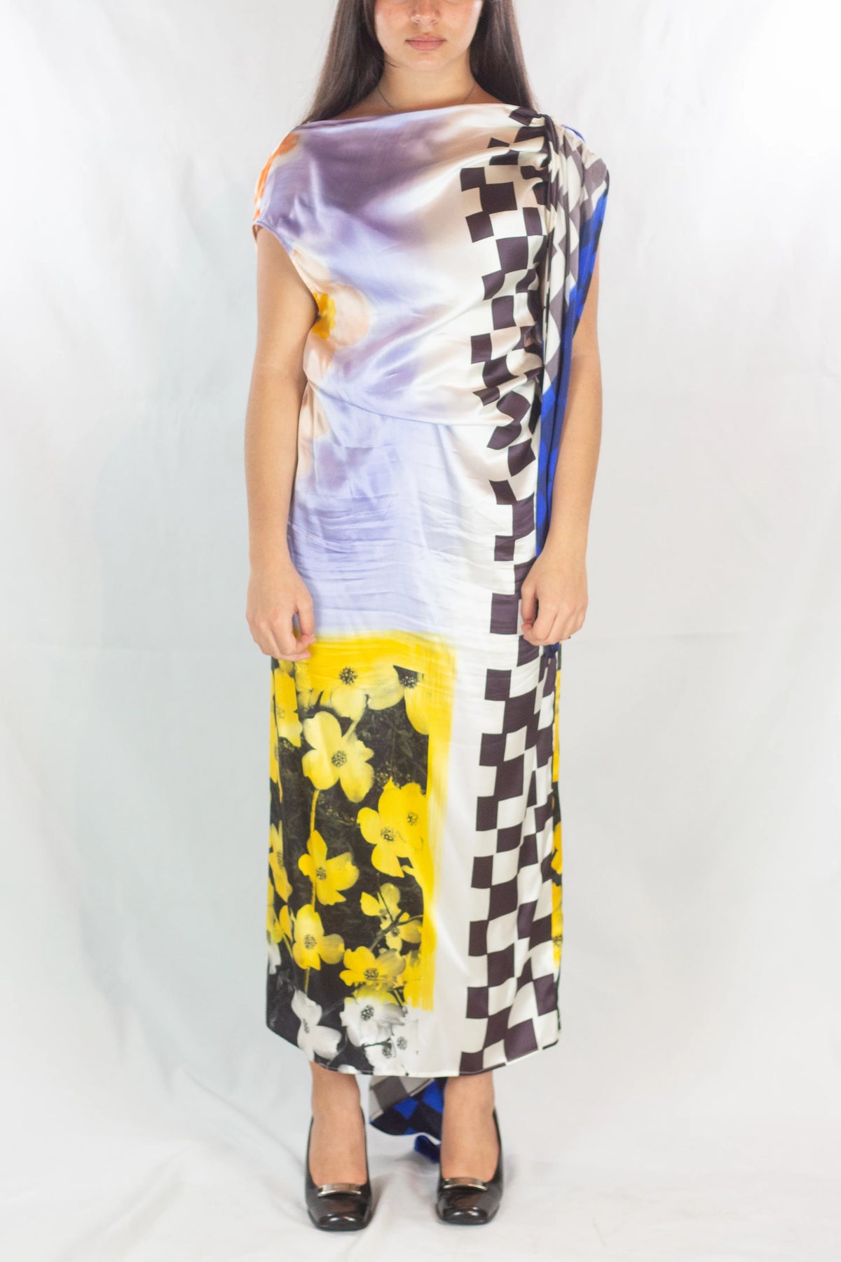 Mixed-Print Silk Maxi Dress SS2019