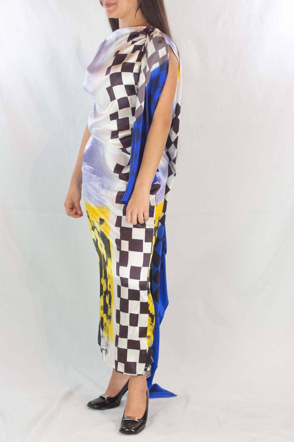 Mixed-Print Silk Maxi Dress SS2019