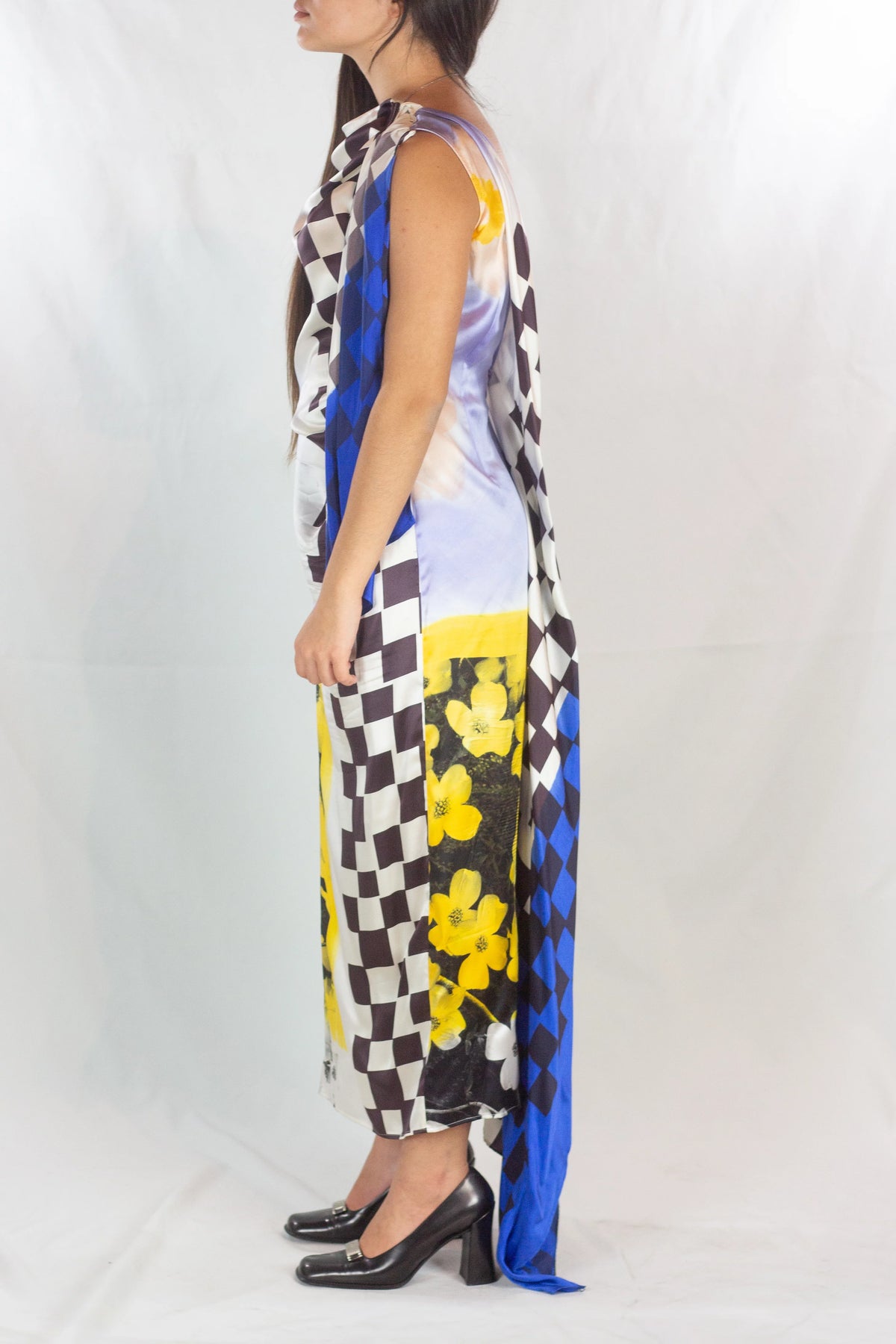 Mixed-Print Silk Maxi Dress SS2019