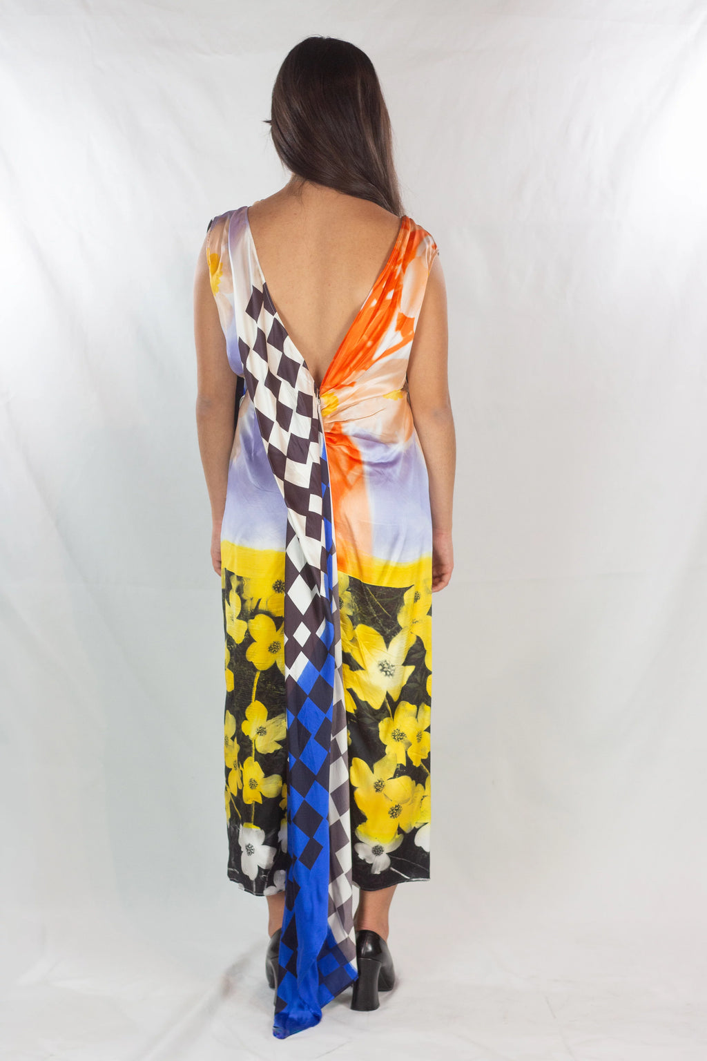 Mixed-Print Silk Maxi Dress SS2019