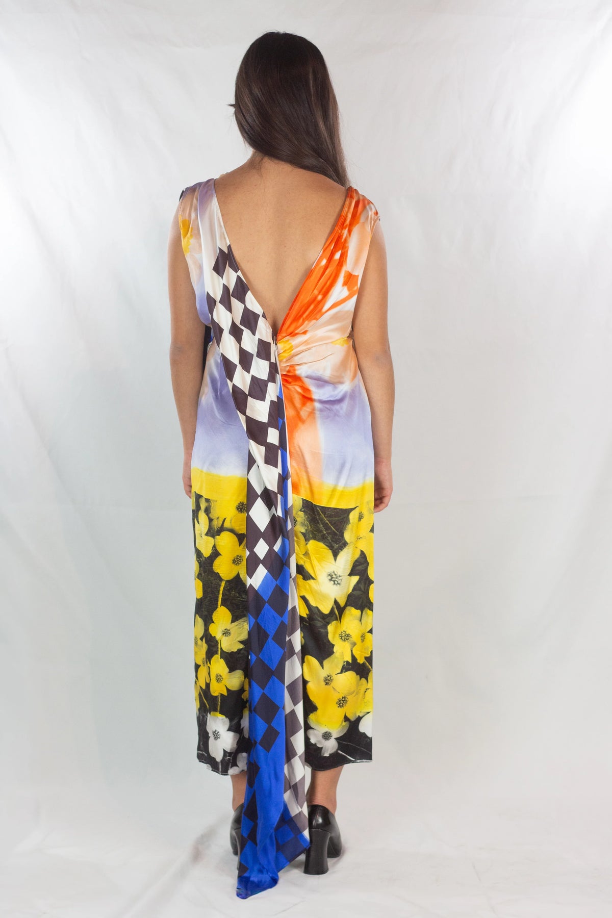 Mixed-Print Silk Maxi Dress SS2019