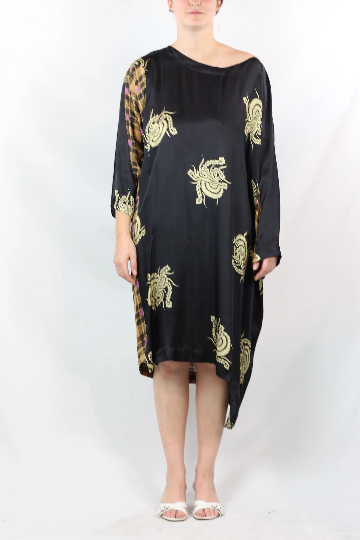 Silk Maxi Chemisier Dress