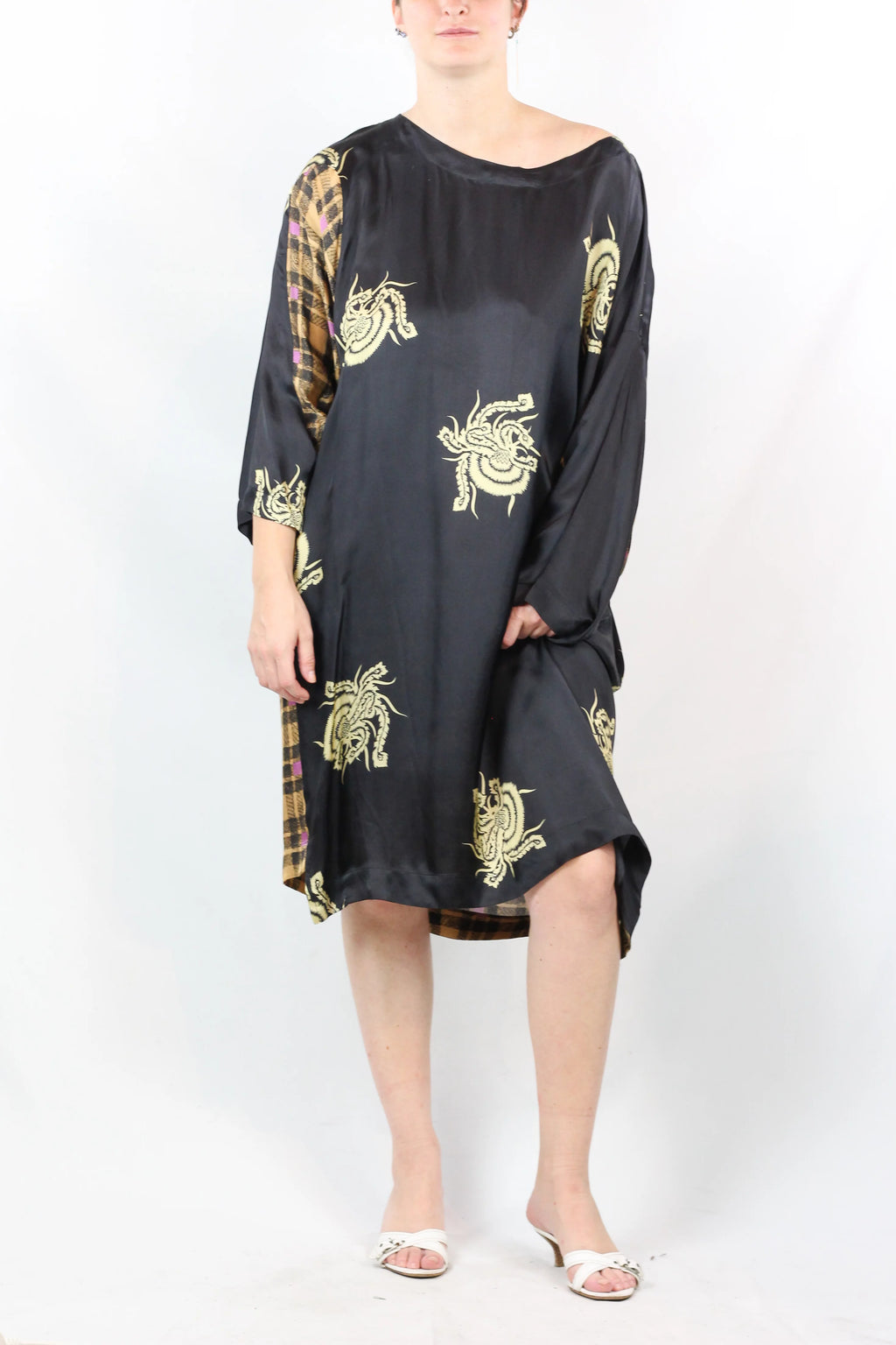 Silk Maxi Chemisier Dress