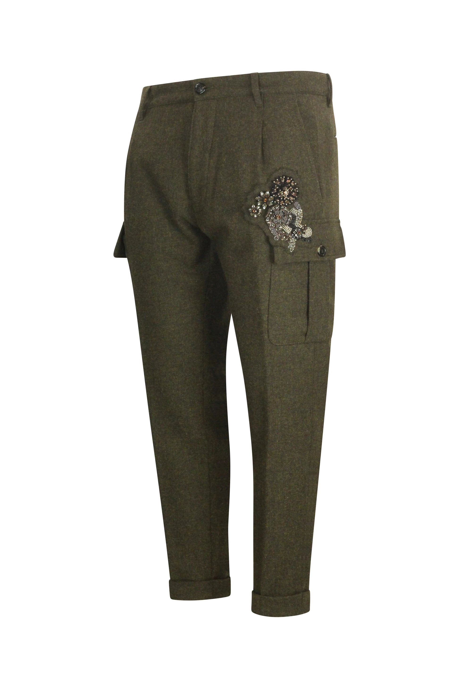 Khaki Wool Cargo Trousers FW2013