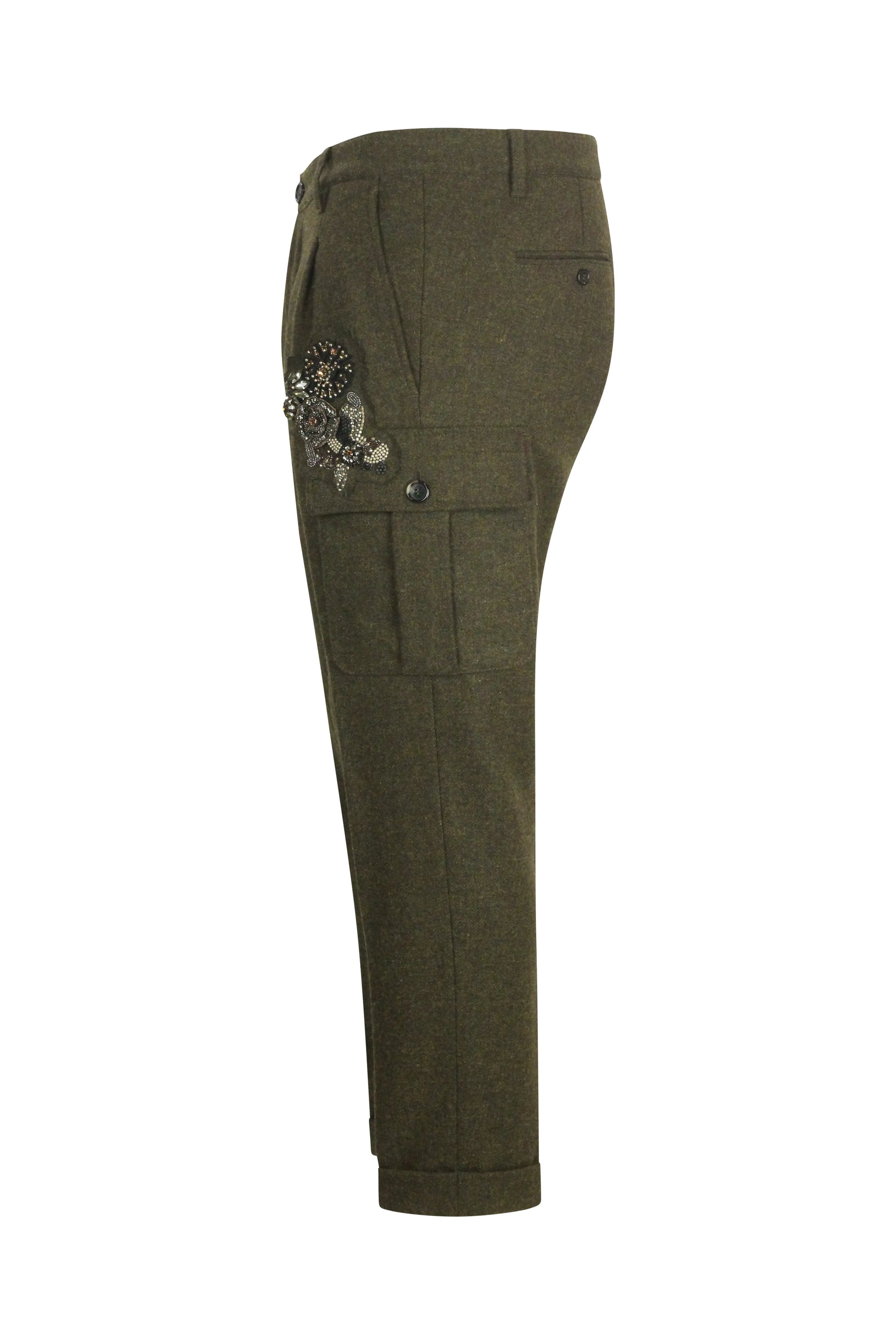 Khaki Wool Cargo Trousers FW2013