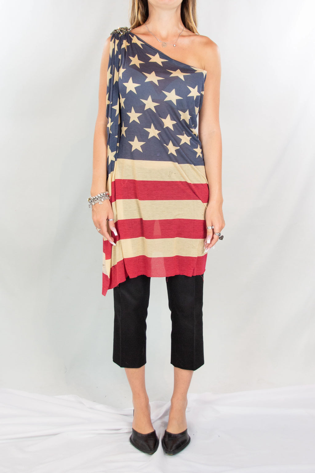 American Flag One-Shoulder Top SS2012