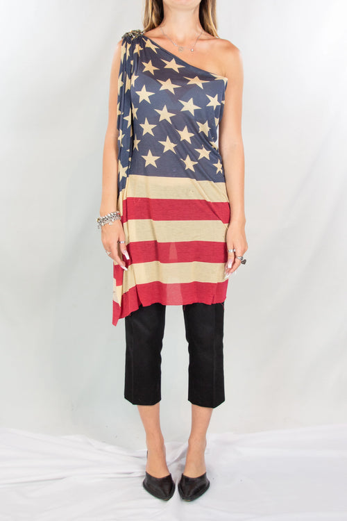 American Flag One-Shoulder Top SS2012
