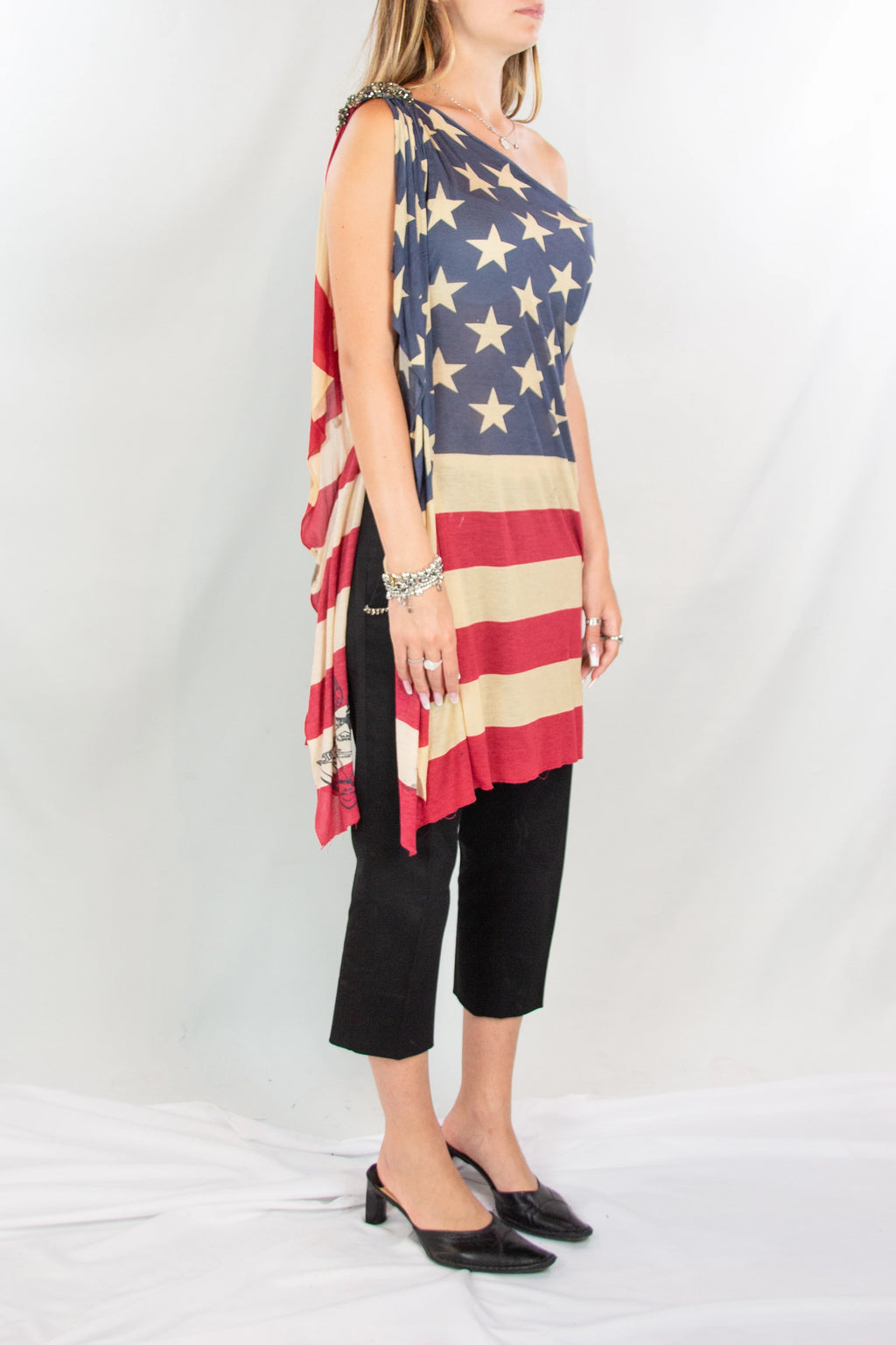 American Flag One-Shoulder Top SS2012