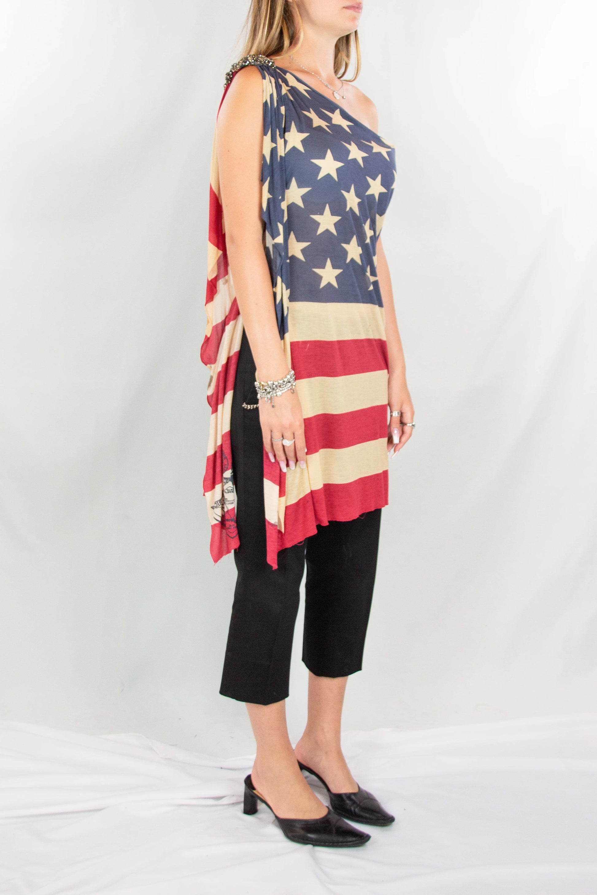 American Flag One-Shoulder Top SS2012