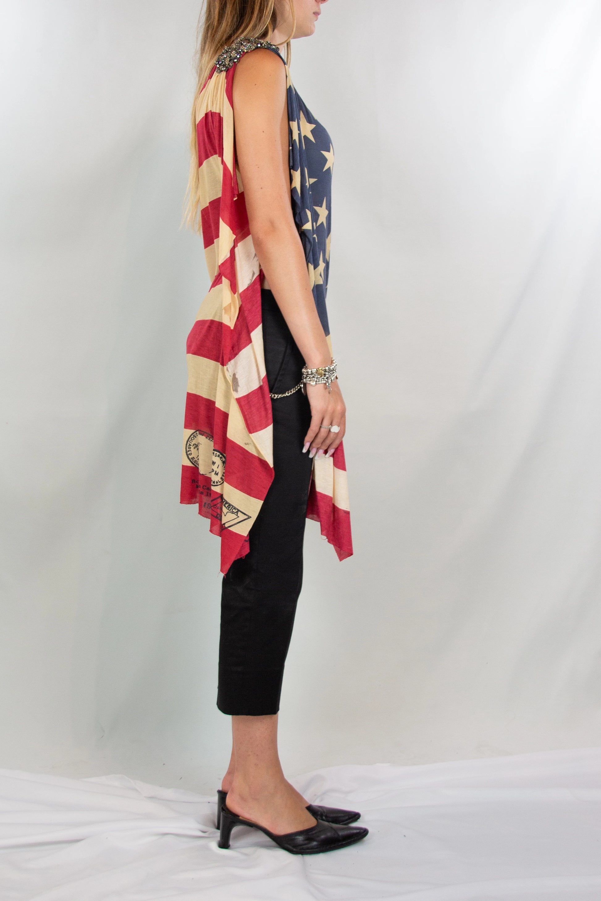 American Flag One-Shoulder Top SS2012