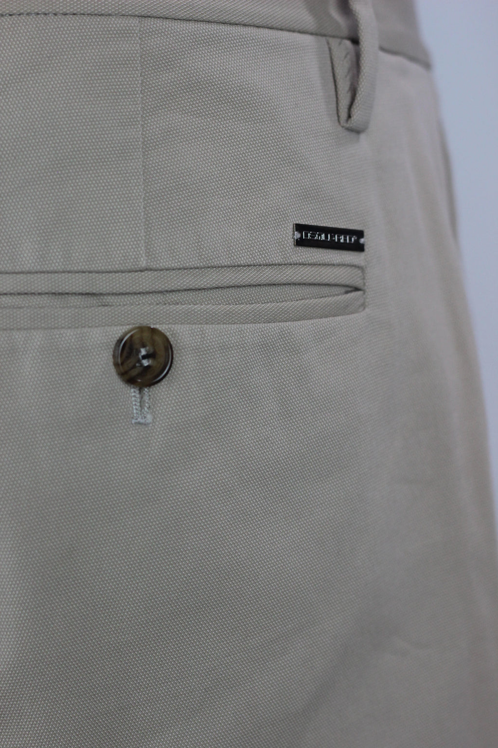 Beige Piqué Cotton Chino