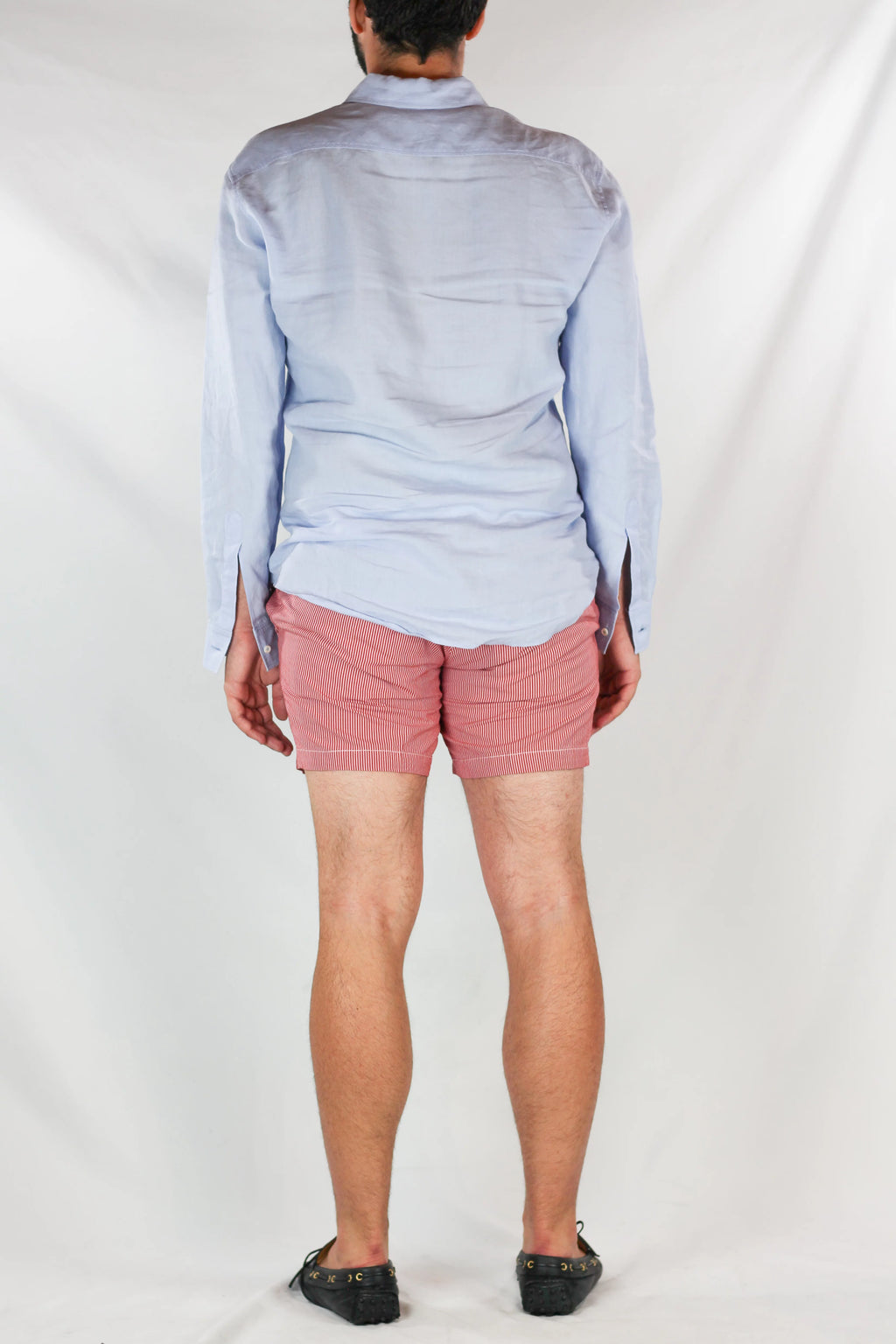 Red Cotton Shorts with White Waistband