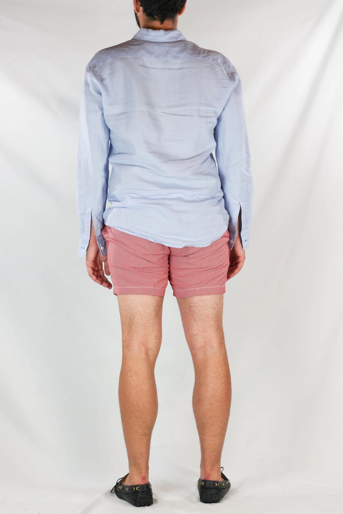 Red Cotton Shorts with White Waistband
