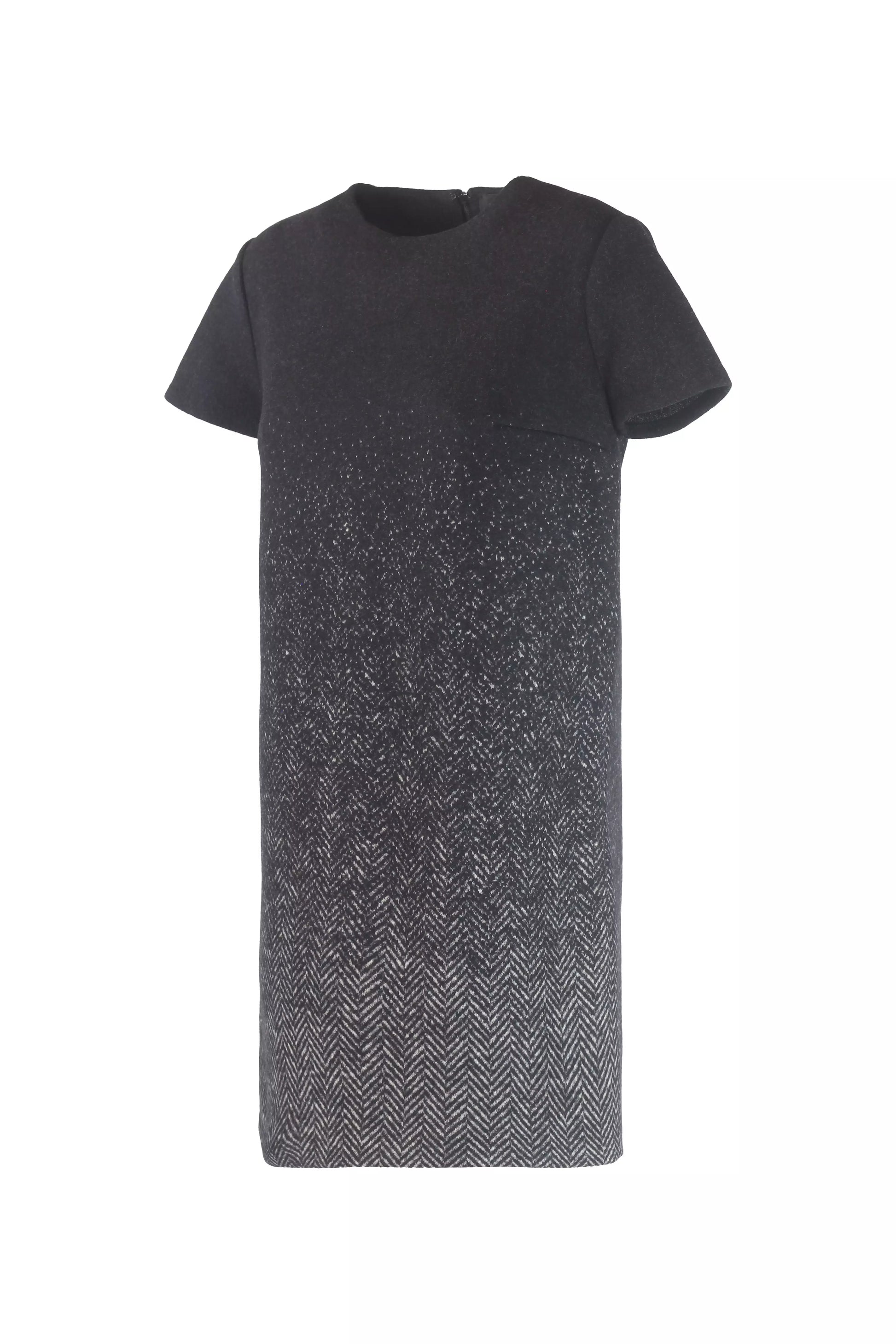 Wool Herringbone Ombré Mini Dress