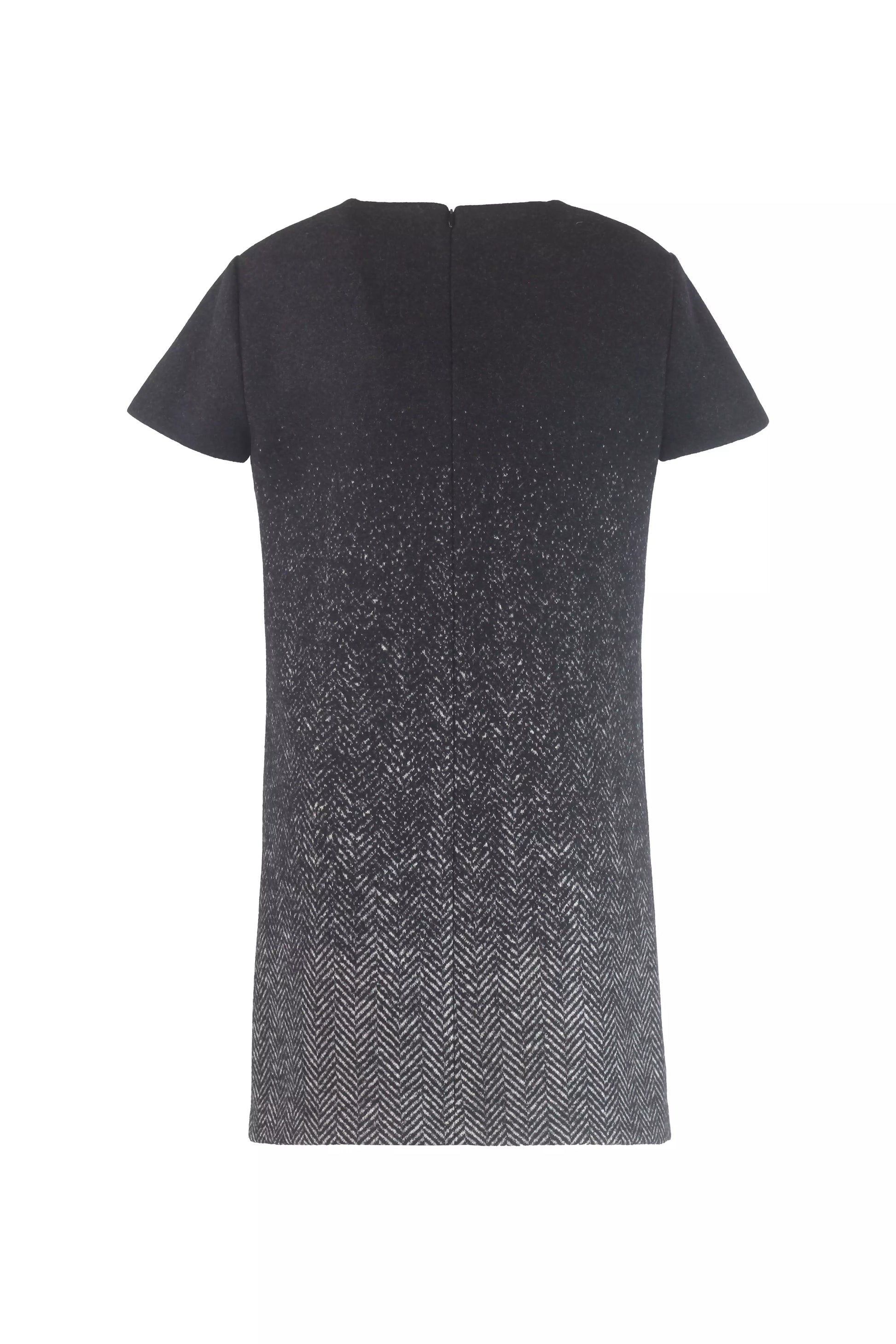 Wool Herringbone Ombré Mini Dress