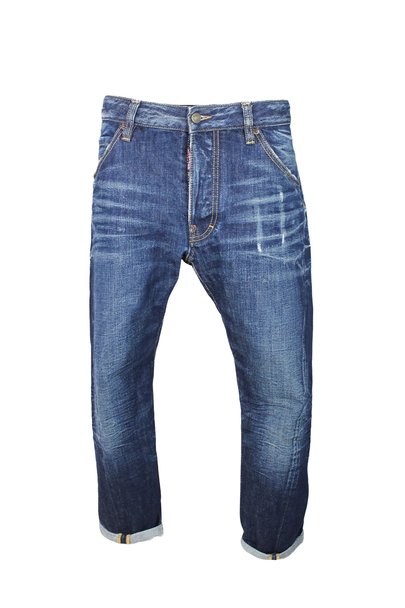 Low-Rise Skinny Capri Jeans with Distressed Details