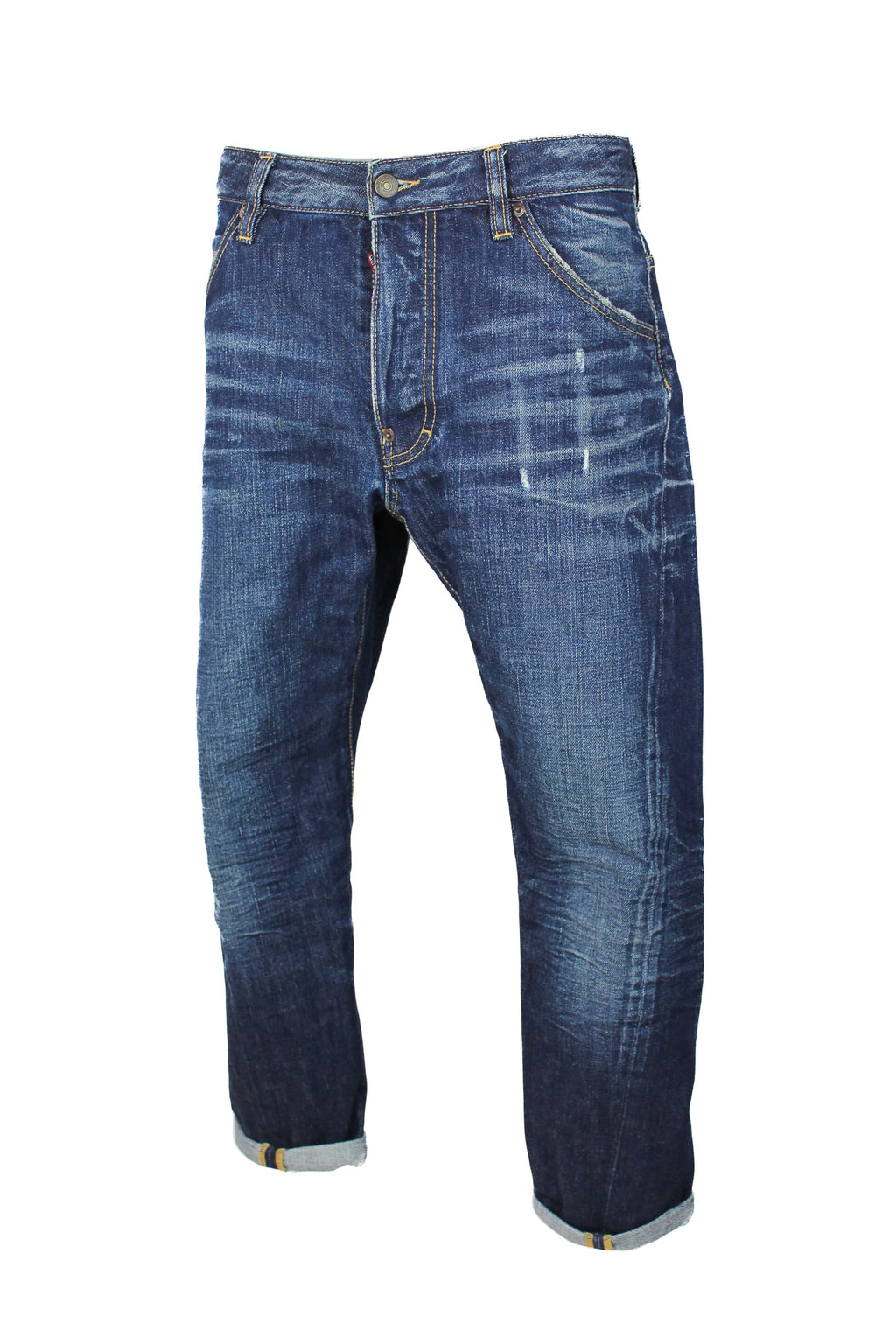Low-Rise Skinny Capri Jeans with Distressed Details